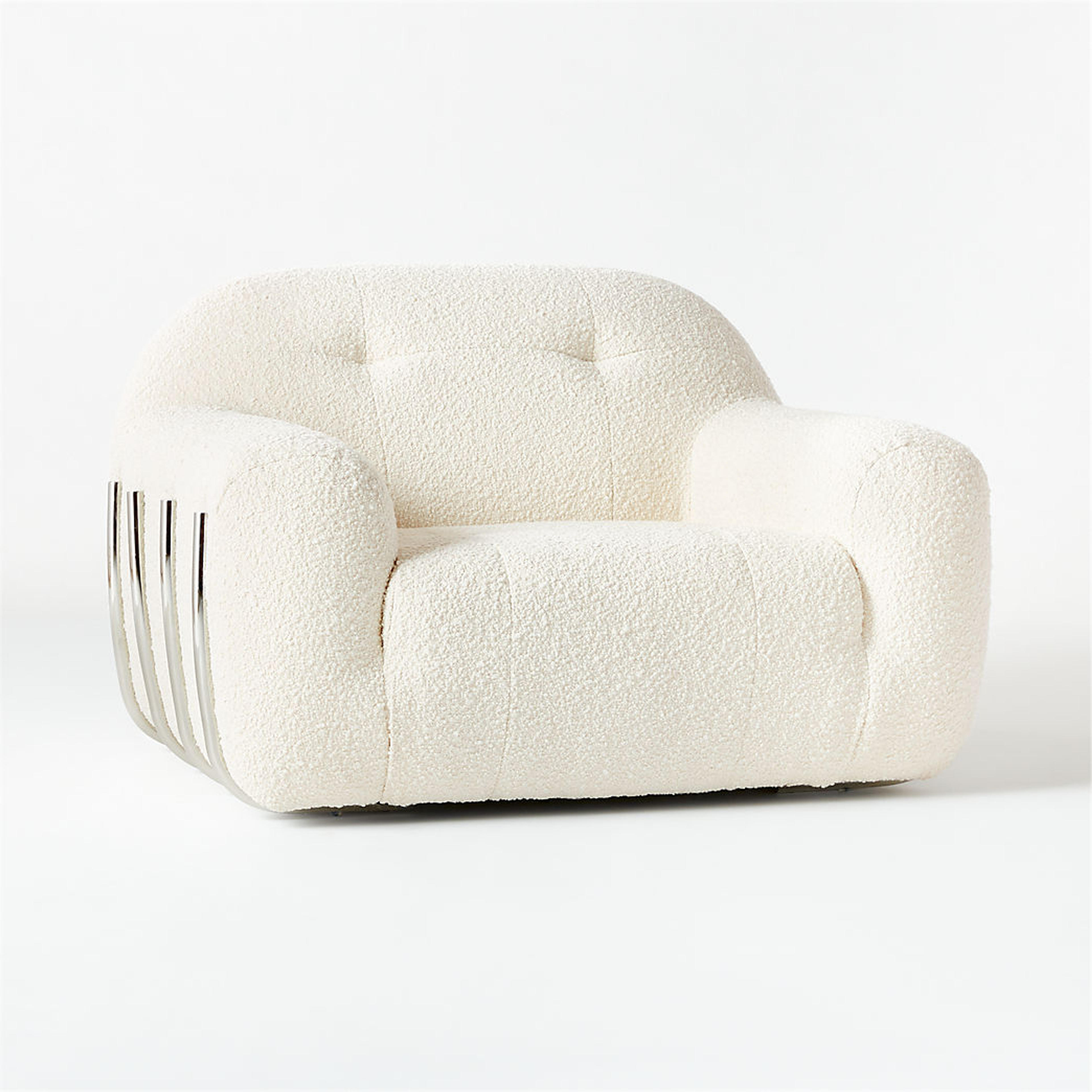 Brace Cream Boucle Chair + Reviews | CB2