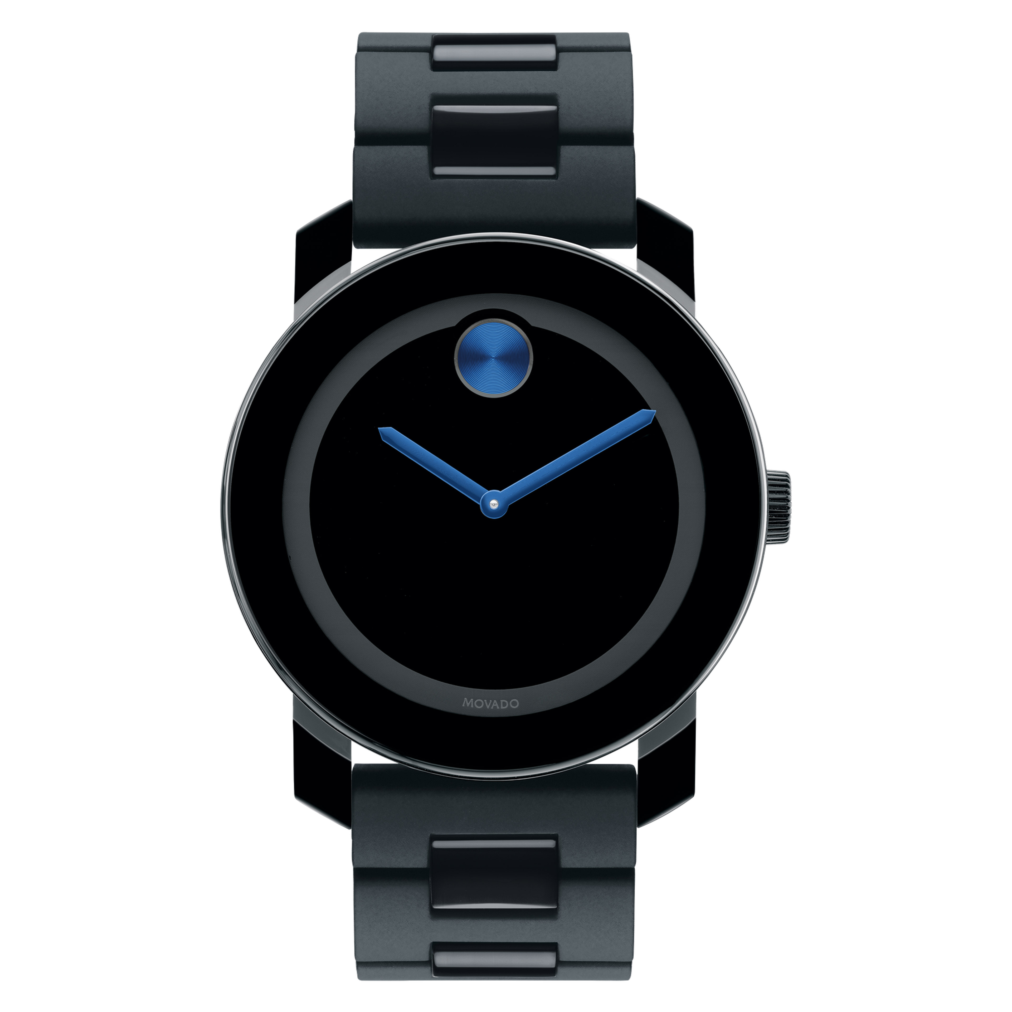 Movado | Movado Bold Large Black Bracelet Watch With Cobalt Accents