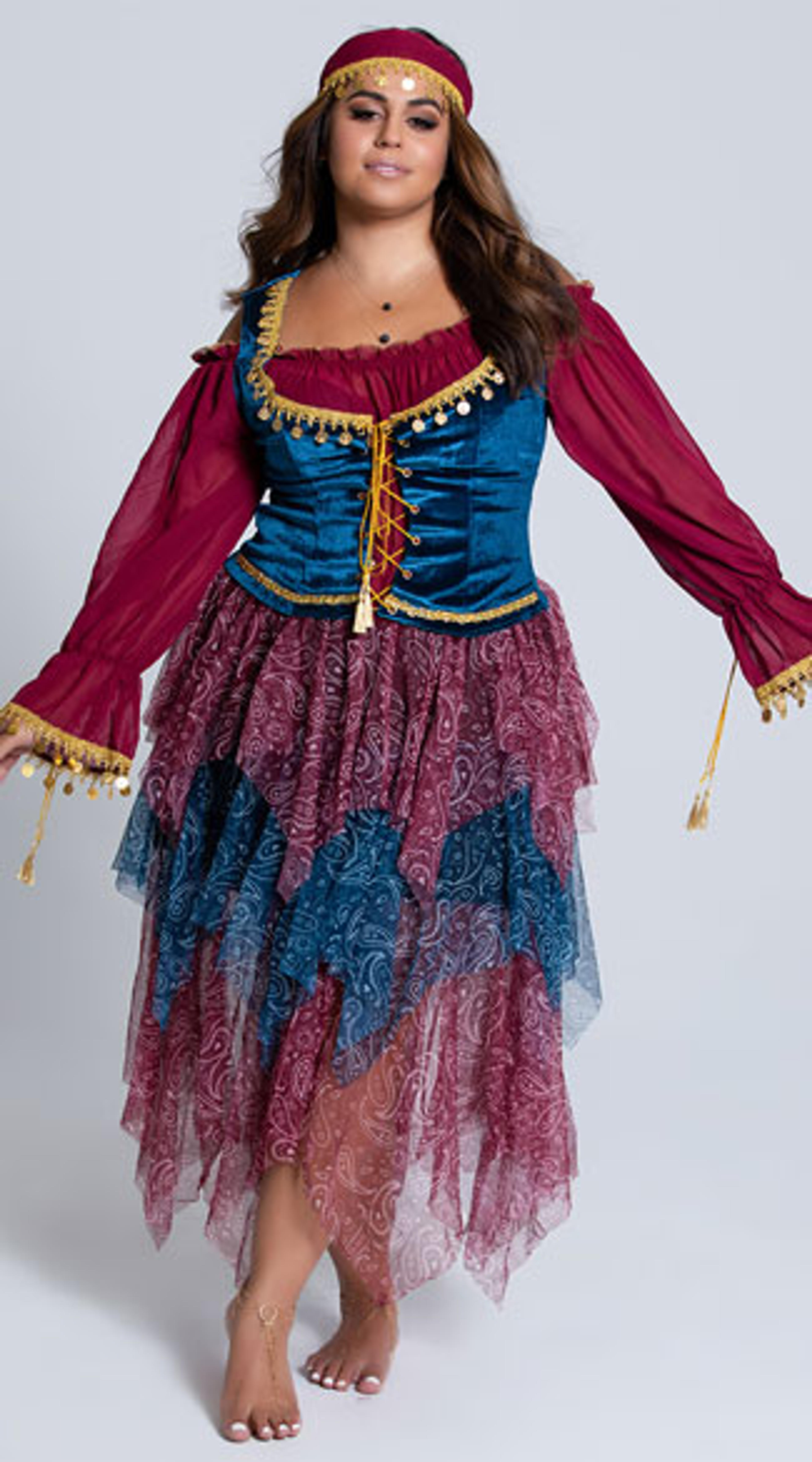 Plus Size Gypsy Costume, Plus Size Street Performer Costume - Yandy.com