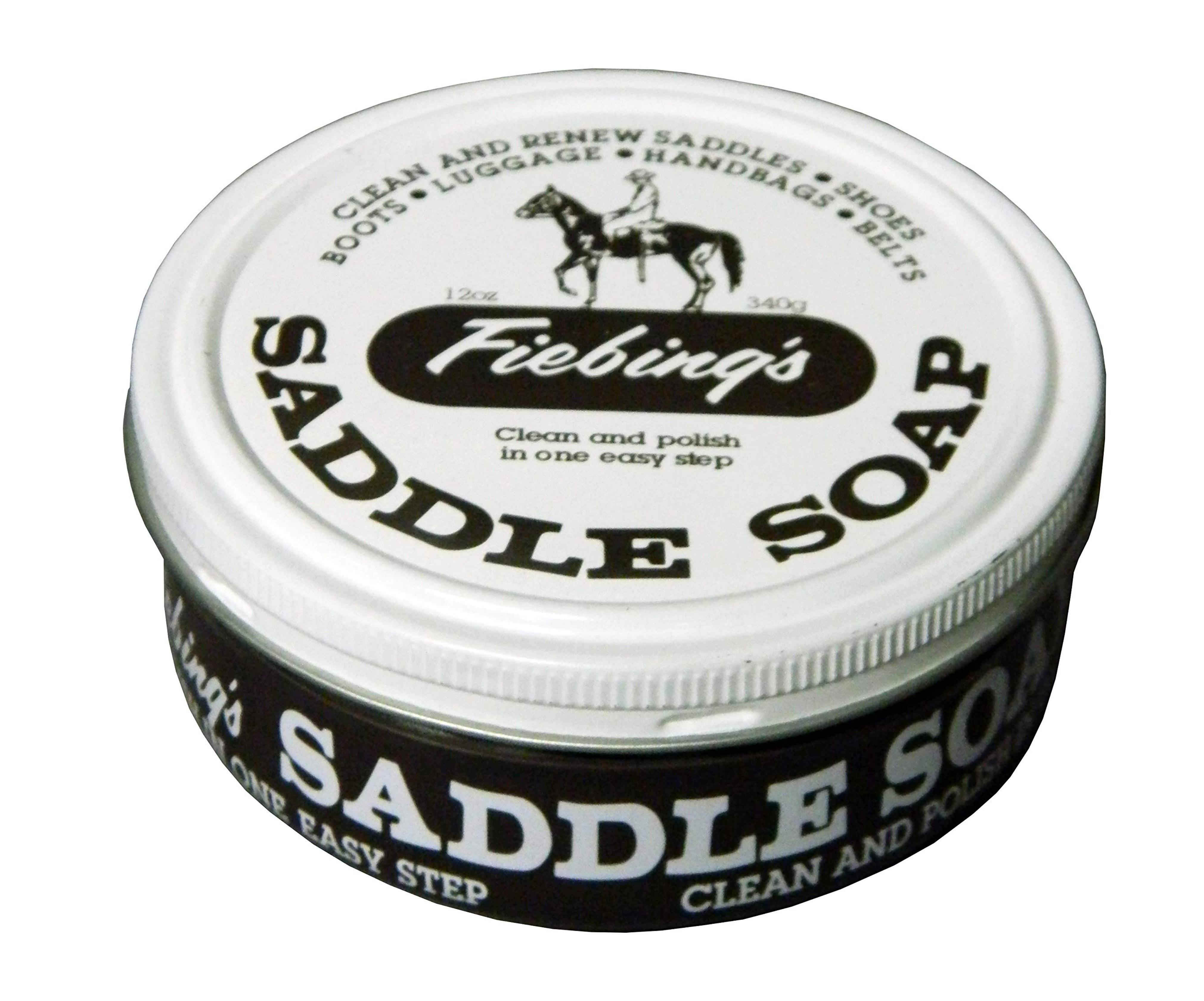 Amazon.com: Fiebing's Saddle Soap 12oz - White - Clean, Polish and Maintain Saddles, Shoes, Luggage, Handbags - Thoroughly Cleans & Restores Natural Preservative Leather Oils to Maintain Suppleness & Strength : Pet Supplies