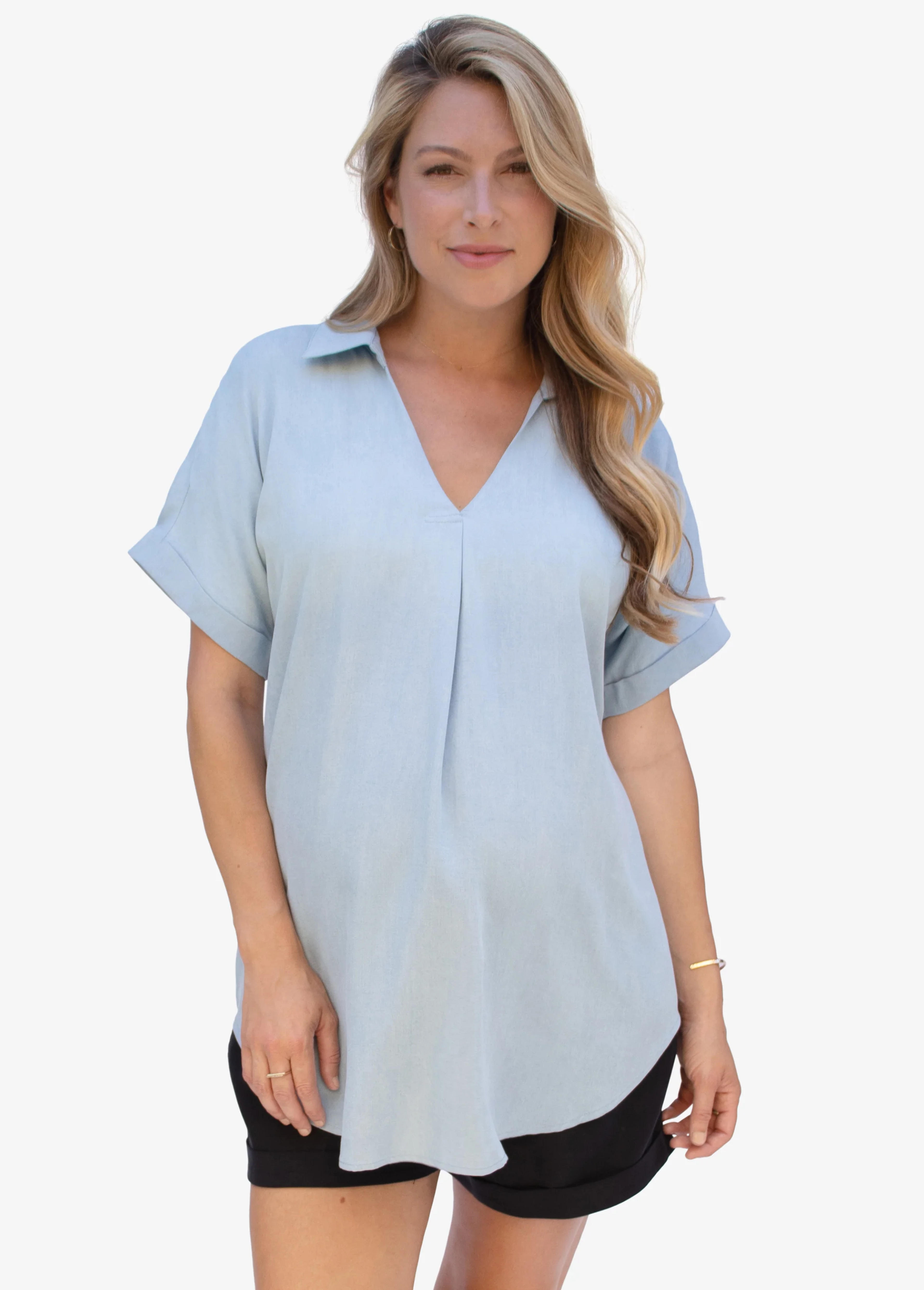 Popover Tie Waist Maternity Shirt – Ingrid+Isabel