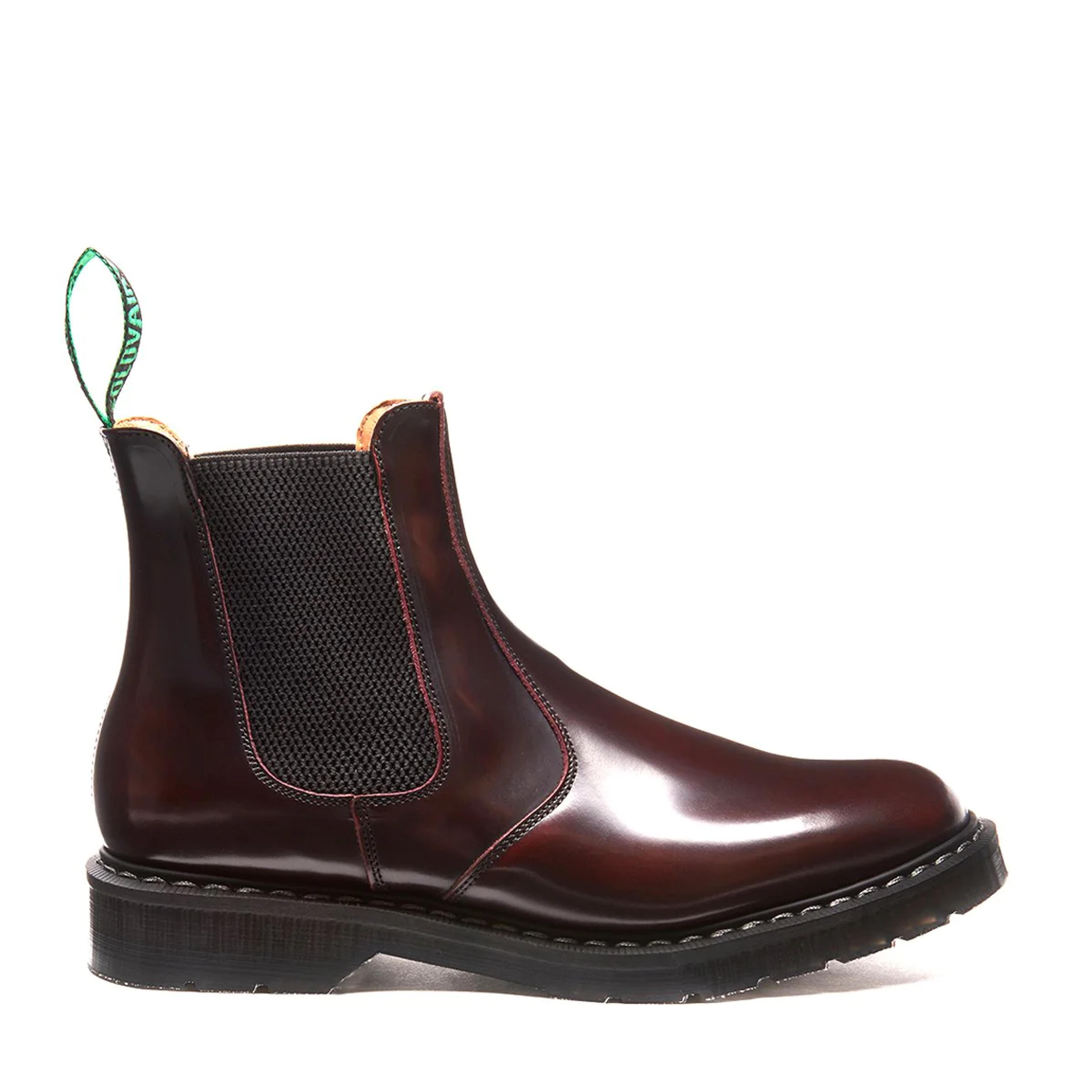 Burgundy Rub-Off Dealer Boot | Solovair | Handmade in England