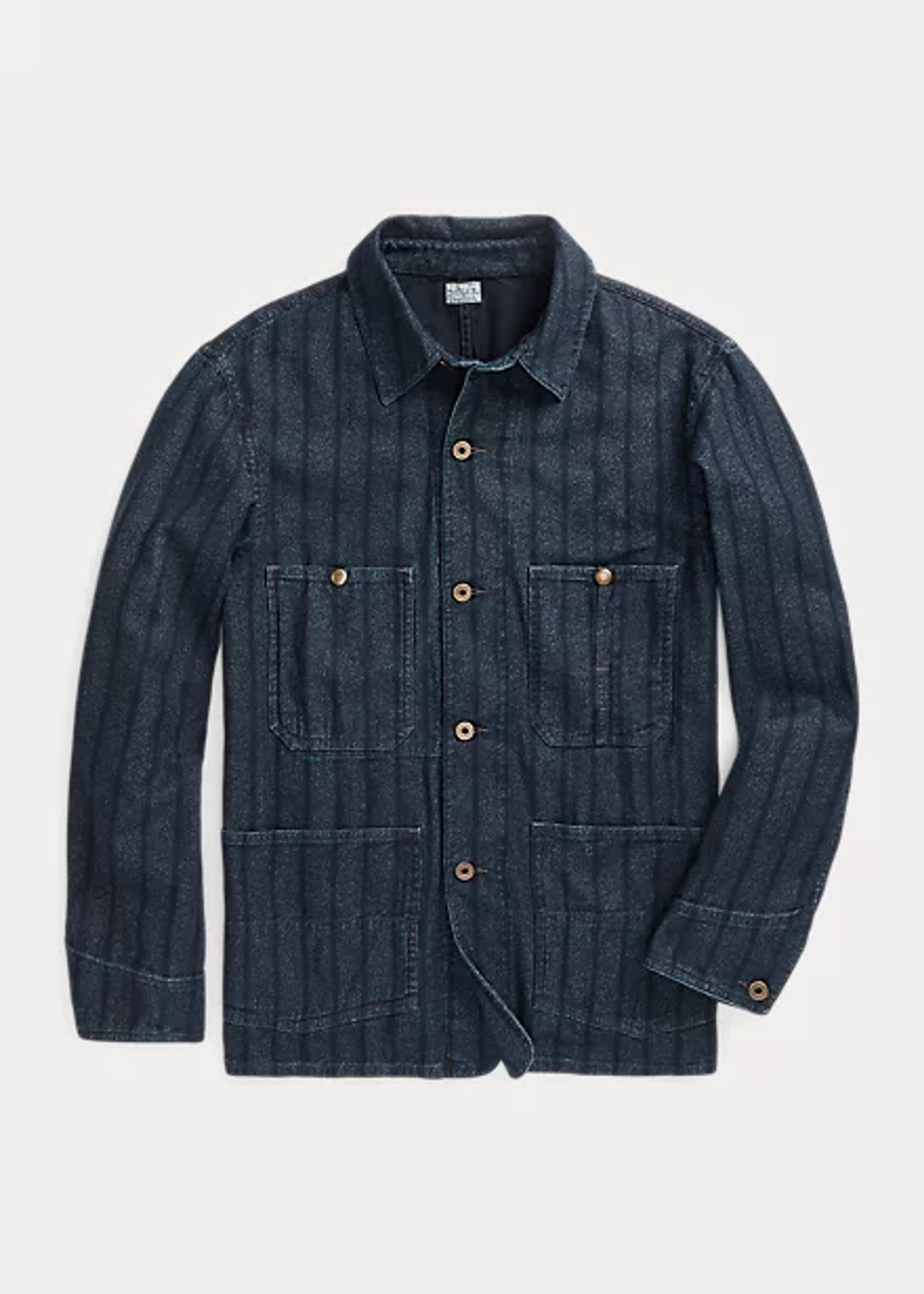 Indigo Striped Twill Shirt Jacket for Men | Ralph Lauren® UK