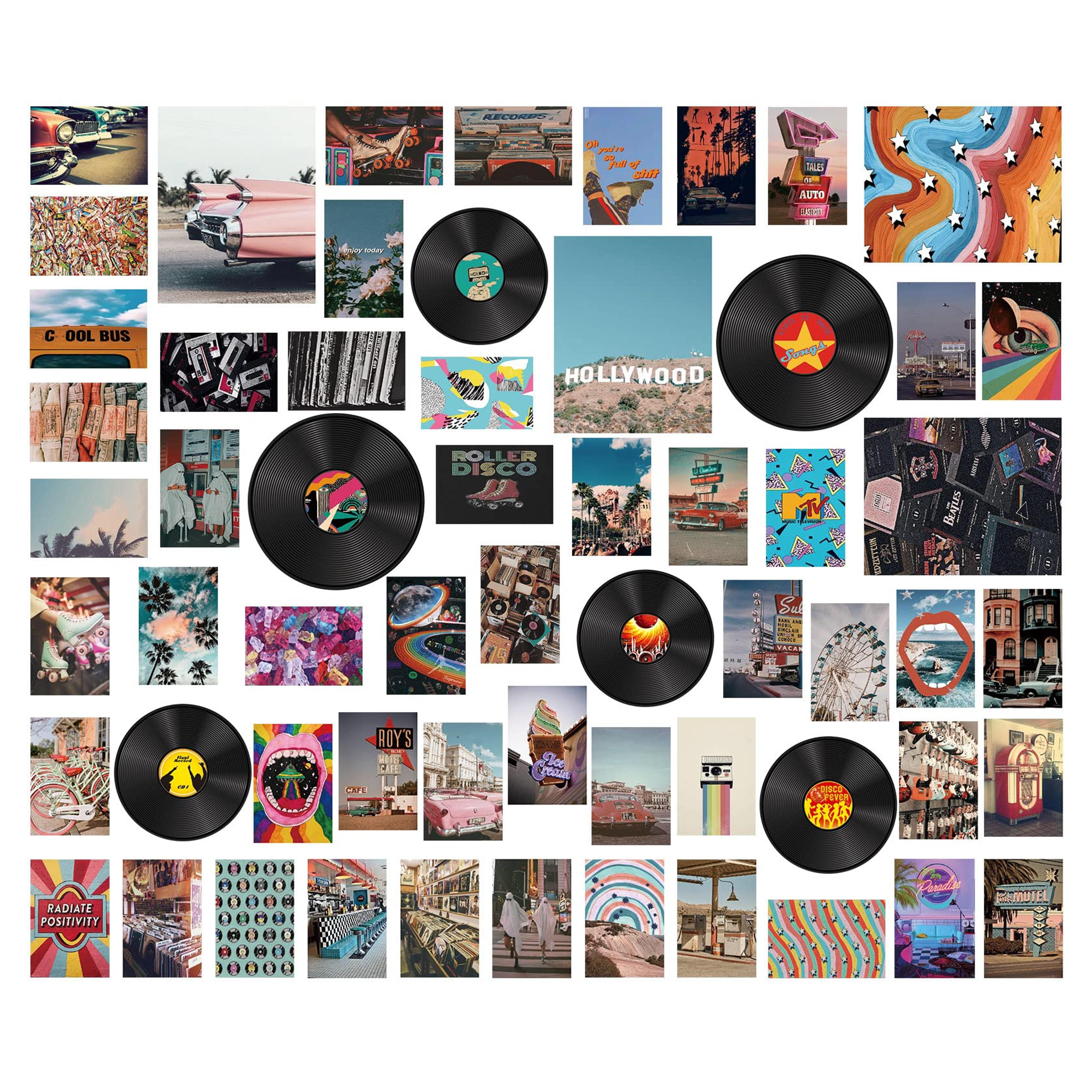 60 PCS Aesthetic Room Decor Retro Wall Collage Kit Records Picture for Dorm Bedroom 80s 90s Art Girl Teens Women Vintage Posters Indie Photo