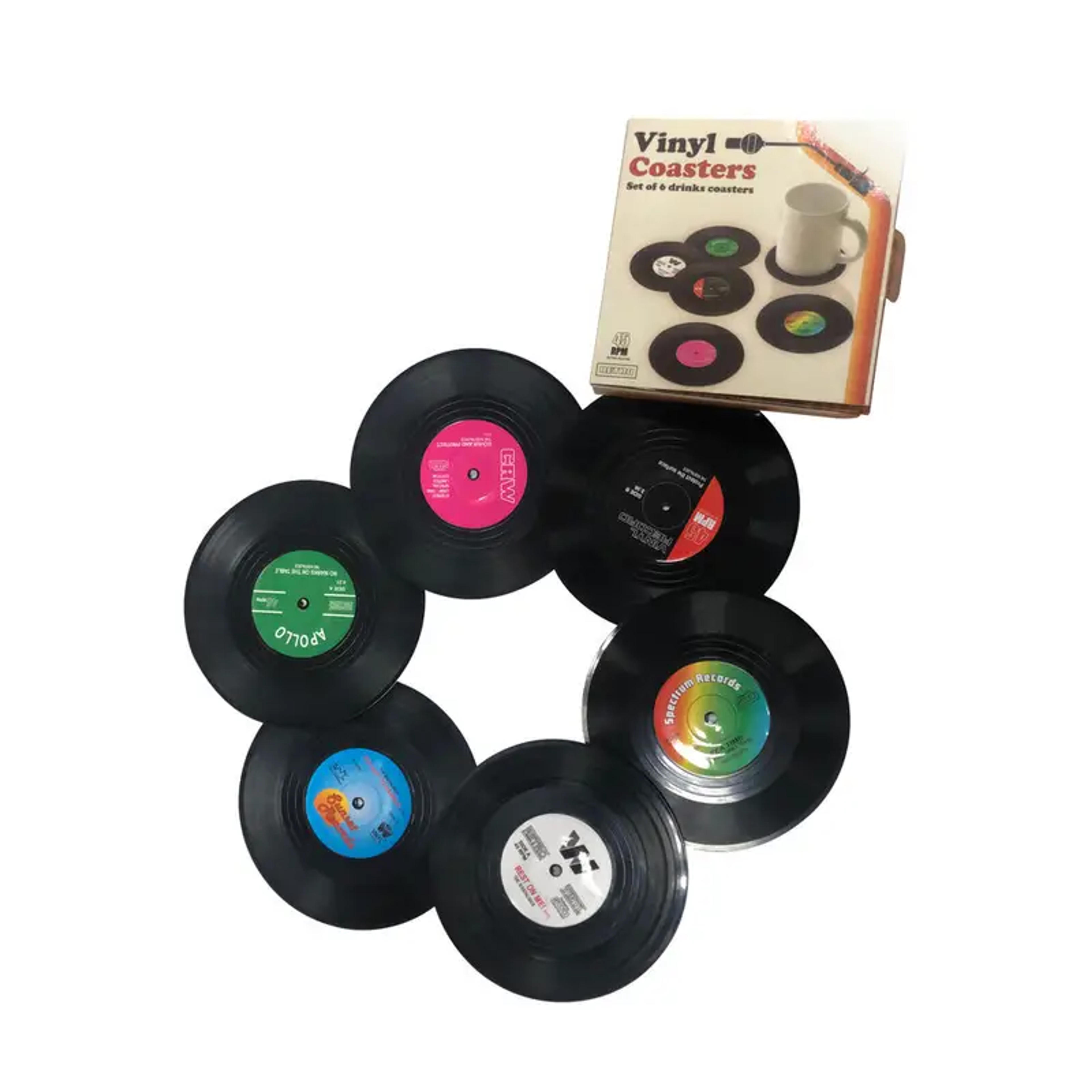 Record Design Coasters With Gift Box, Vinyl Record Coasters For Drinks Novelty, Funny Absorbent Retro Style Home Decor, Hot Coffee Cup Placement Pads, Diameter - Temu Australia