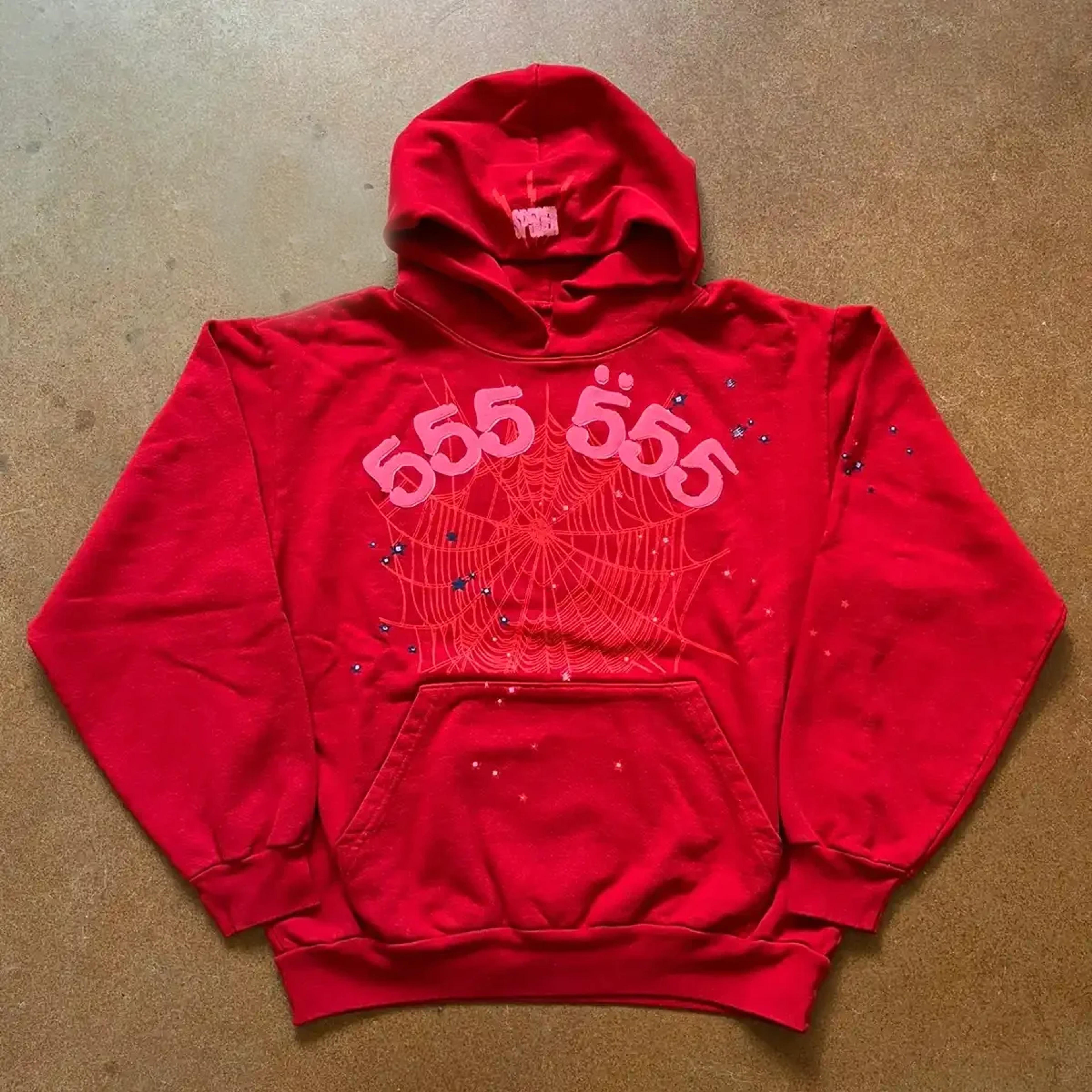 Statement Street Style Spider Hoodie - Red / S