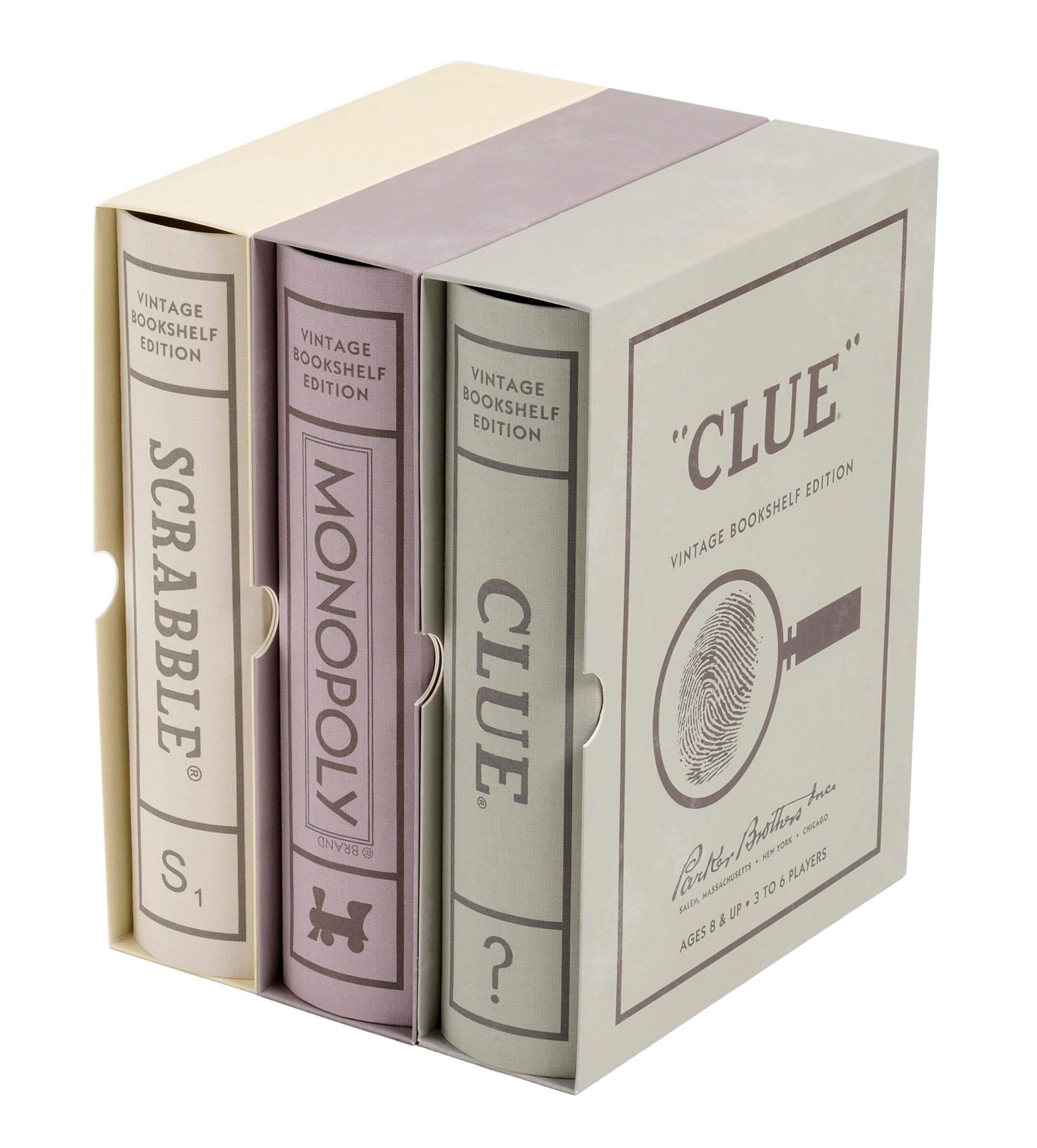 Amazon.com: WS Game Company Scrabble, Monopoly, and Clue Vintage Board Game Bookshelf Collection : Toys & Games