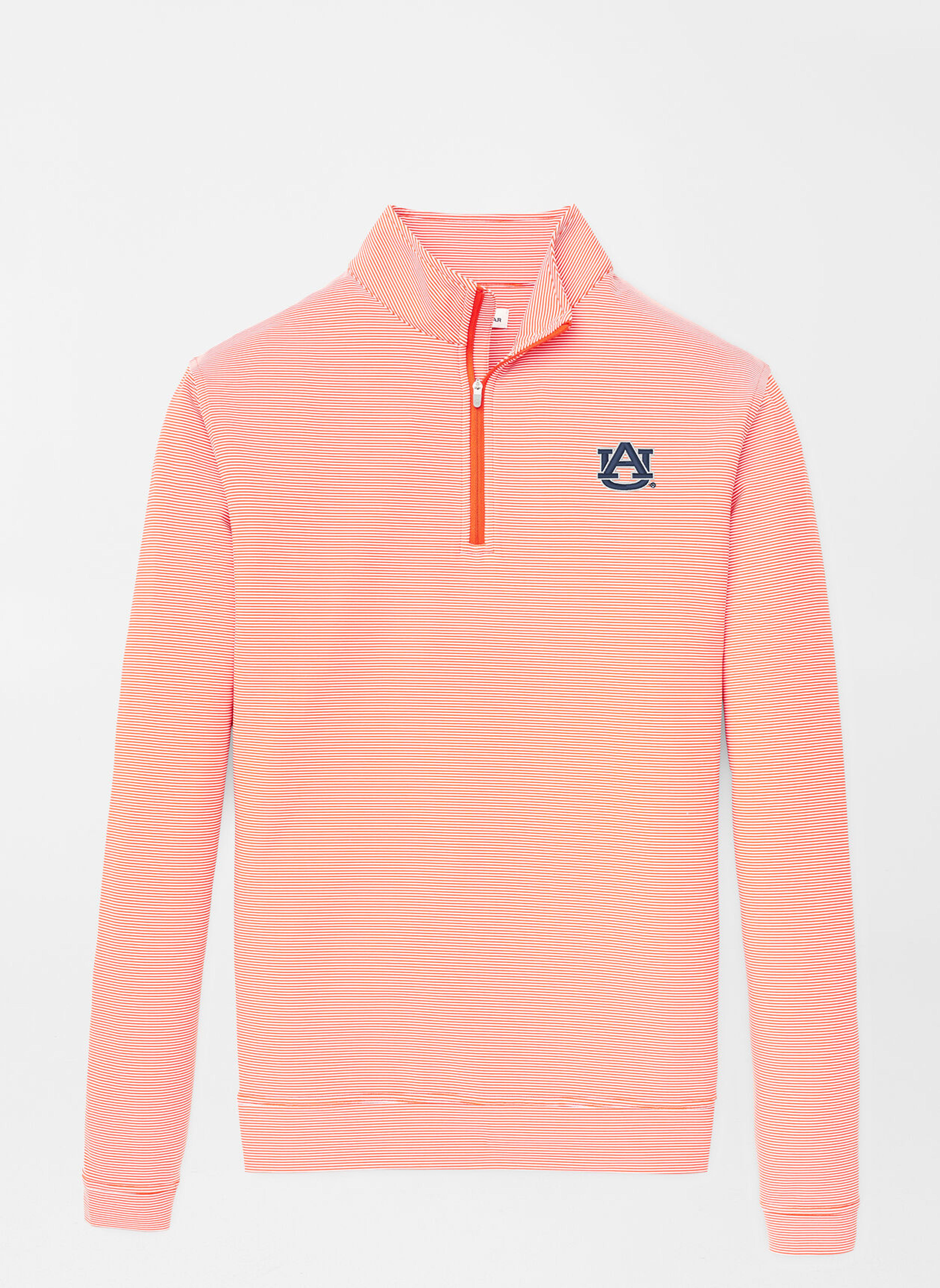 Auburn Perth Sugar Stripe Performance Quarter-Zip | Men's Collegiate Apparel | Peter Millar