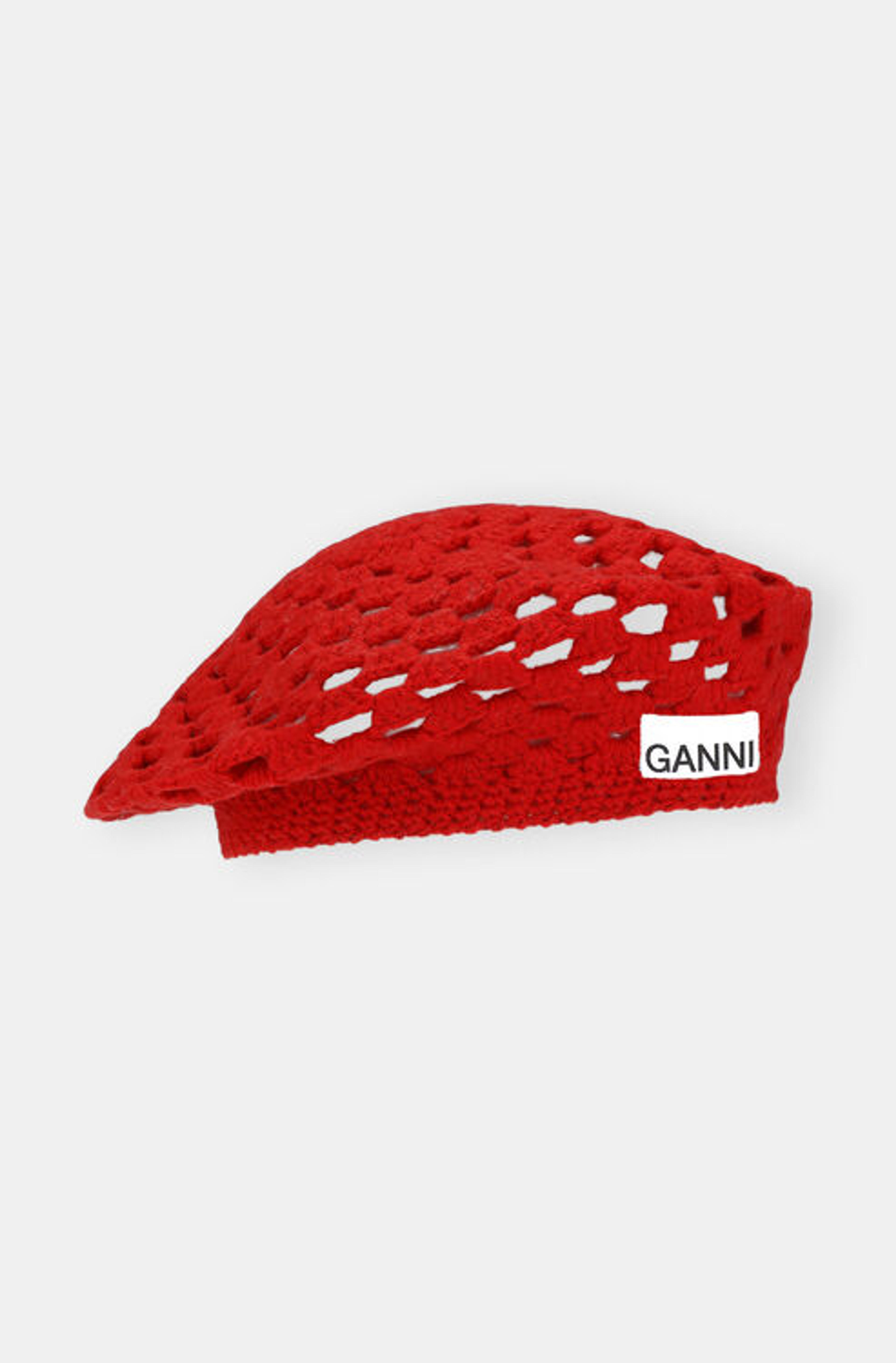 Crochet Wool Beret | GANNI US