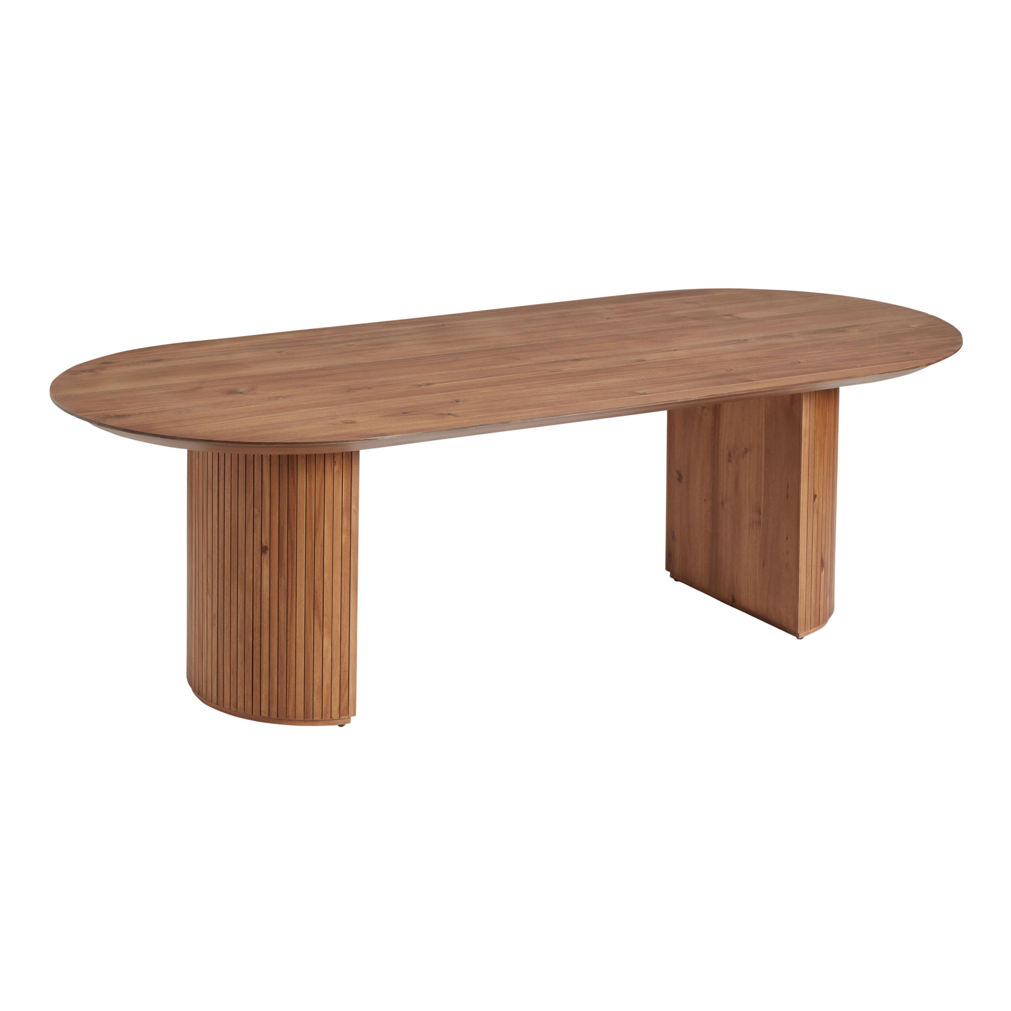 Extra Long Oval Chestnut Wood Fluted Russo Dining Table - World Market