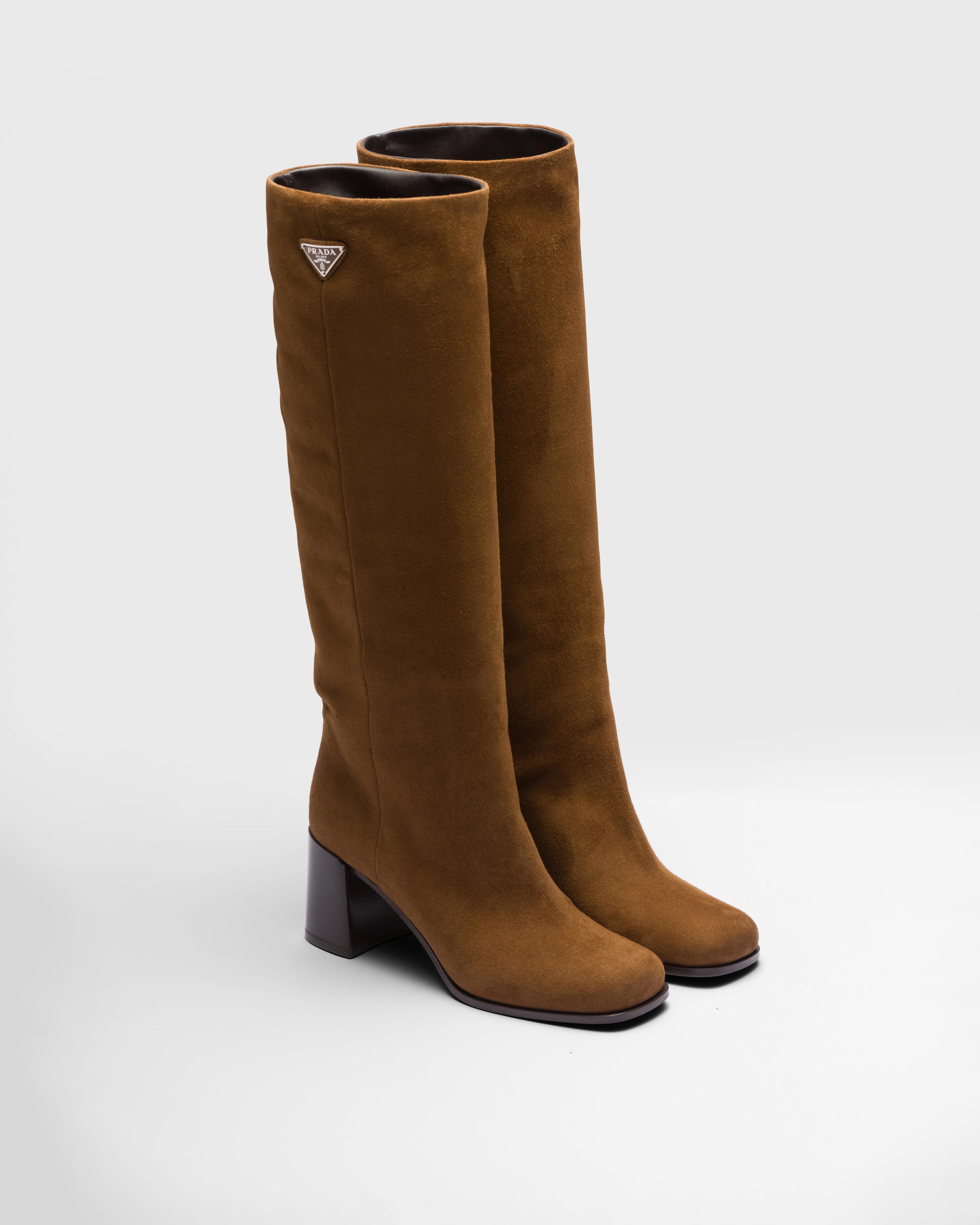 Light Brown Suede Boots | PRADA