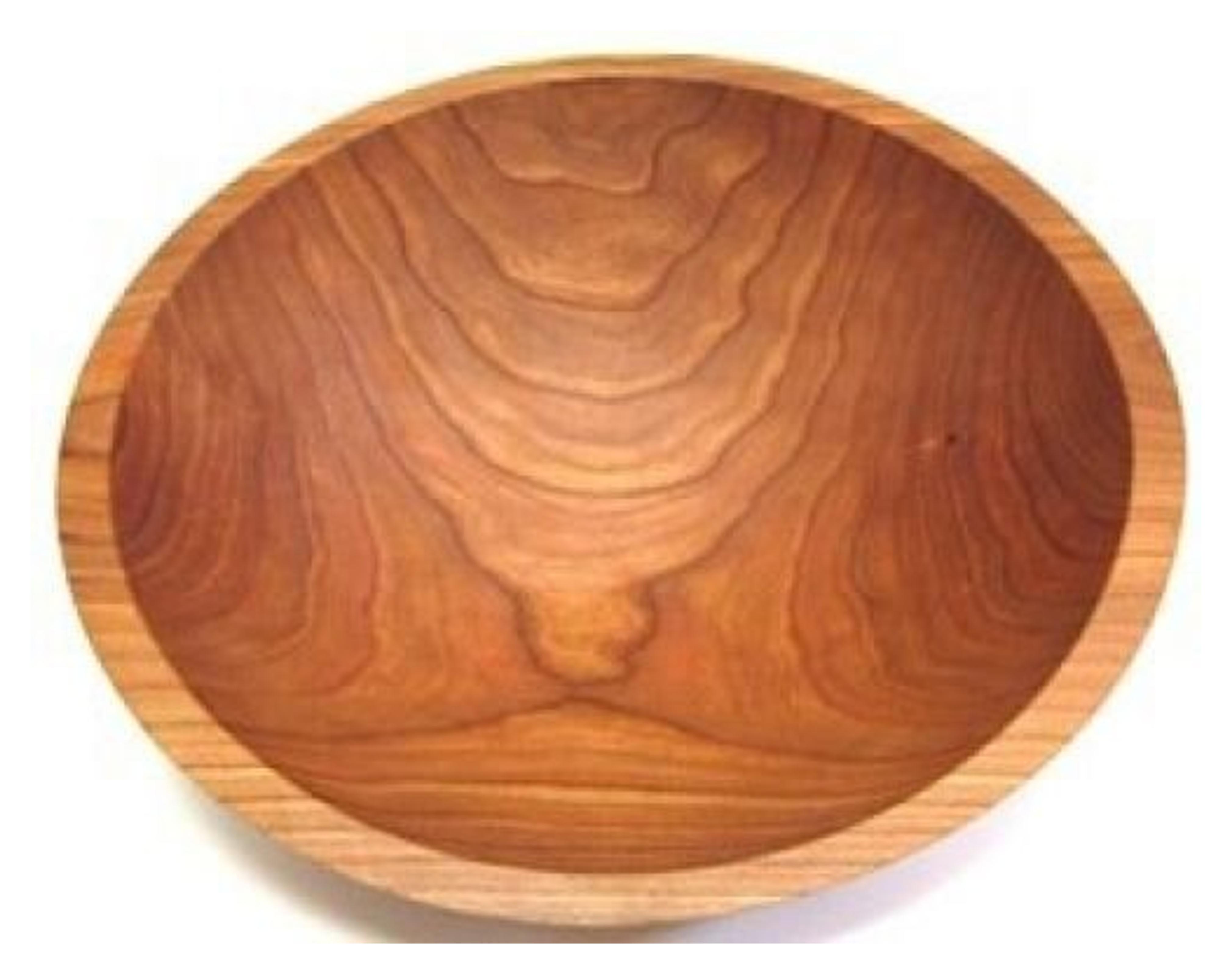 12 Inch Turned Solid Cherry Wood Salad Bowl