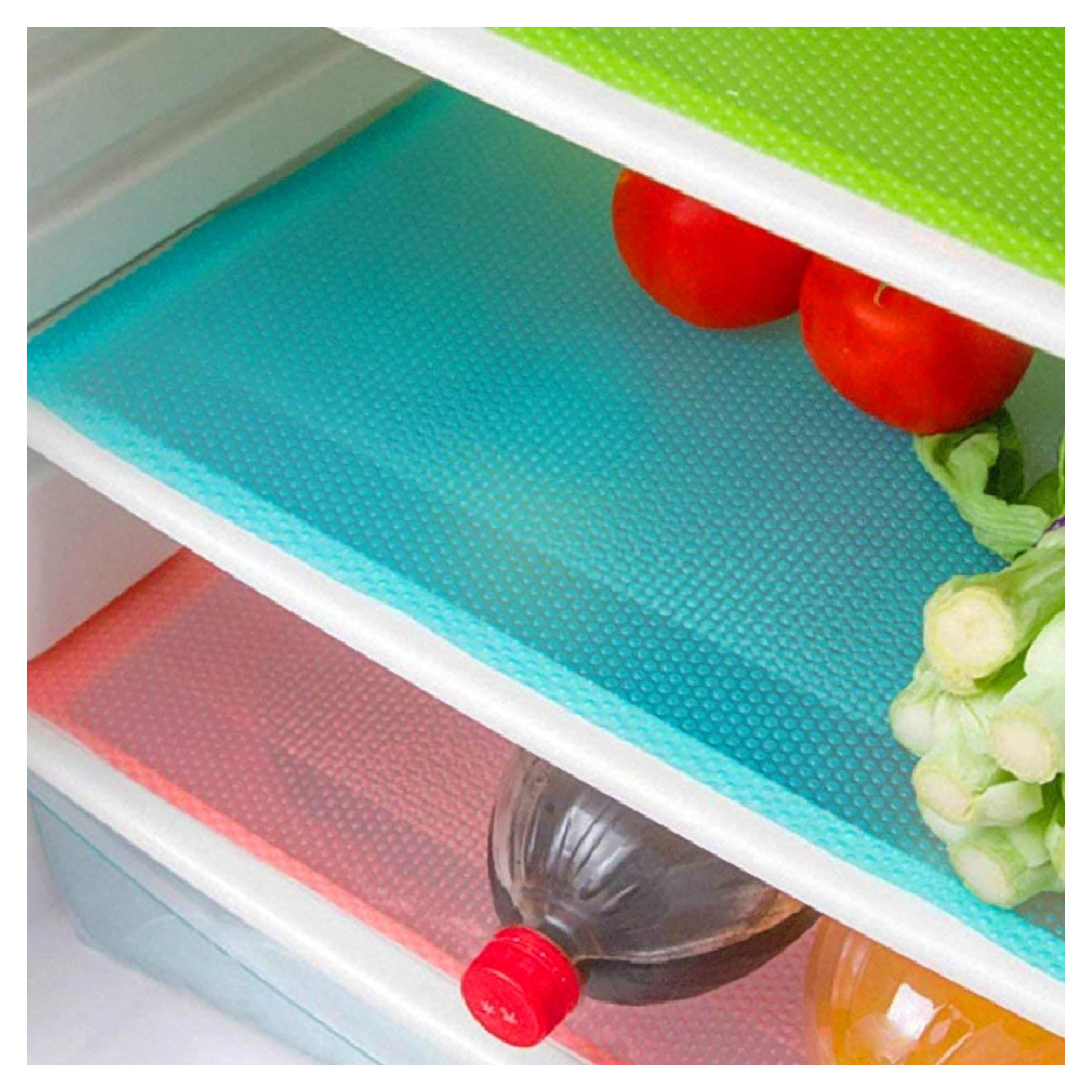 12 Pcs Refrigerator Liners, MayNest Washable Mats Covers Pads, Home Kitchen Gadgets Accessories Organization for Top Freezer Glass Shelf Wire Shelving Cupboard Cabinet Drawers (4 Blue+4 Green+4 Red)