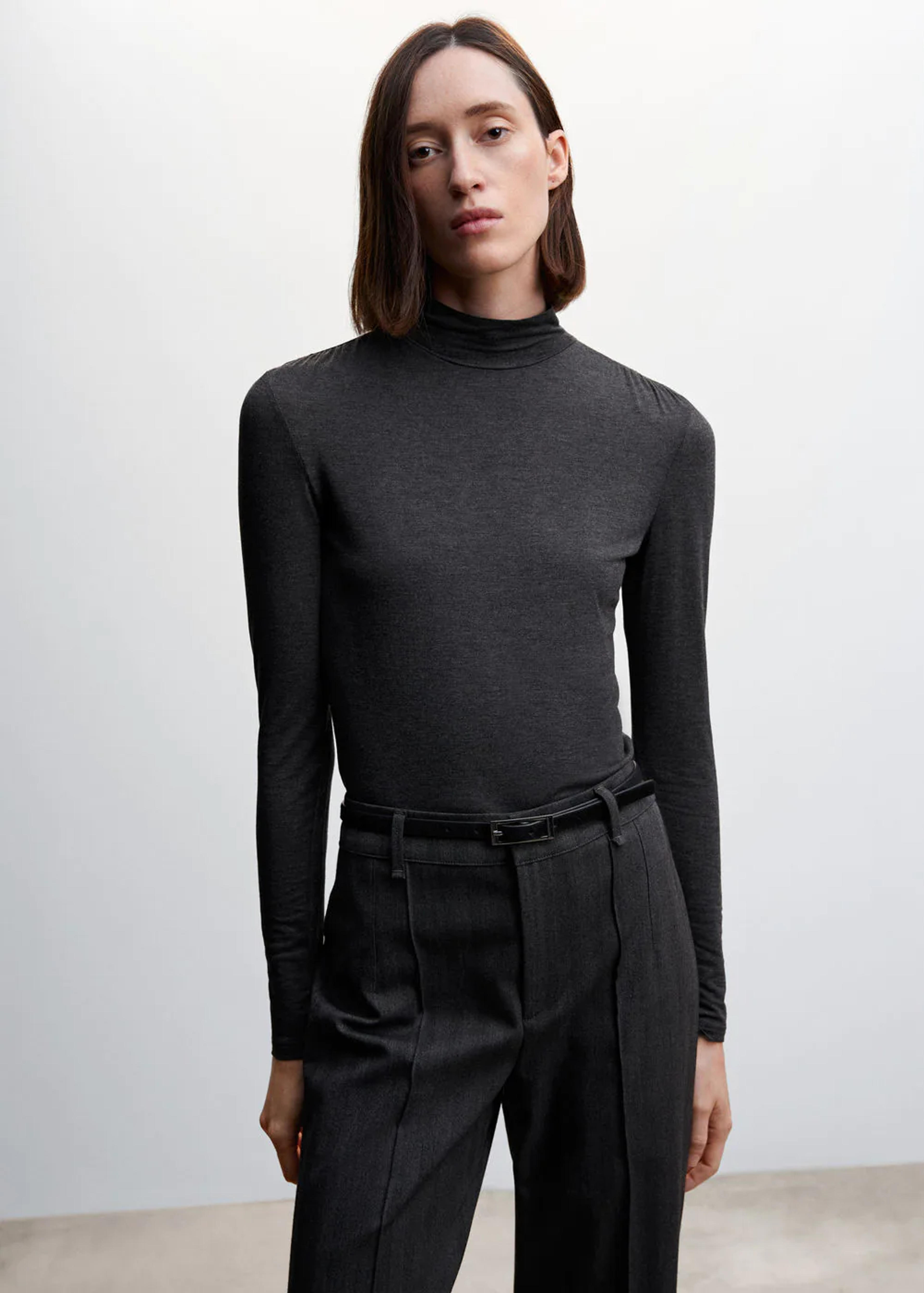 Turtleneck long-sleeved t-shirt - Women | Mango USA