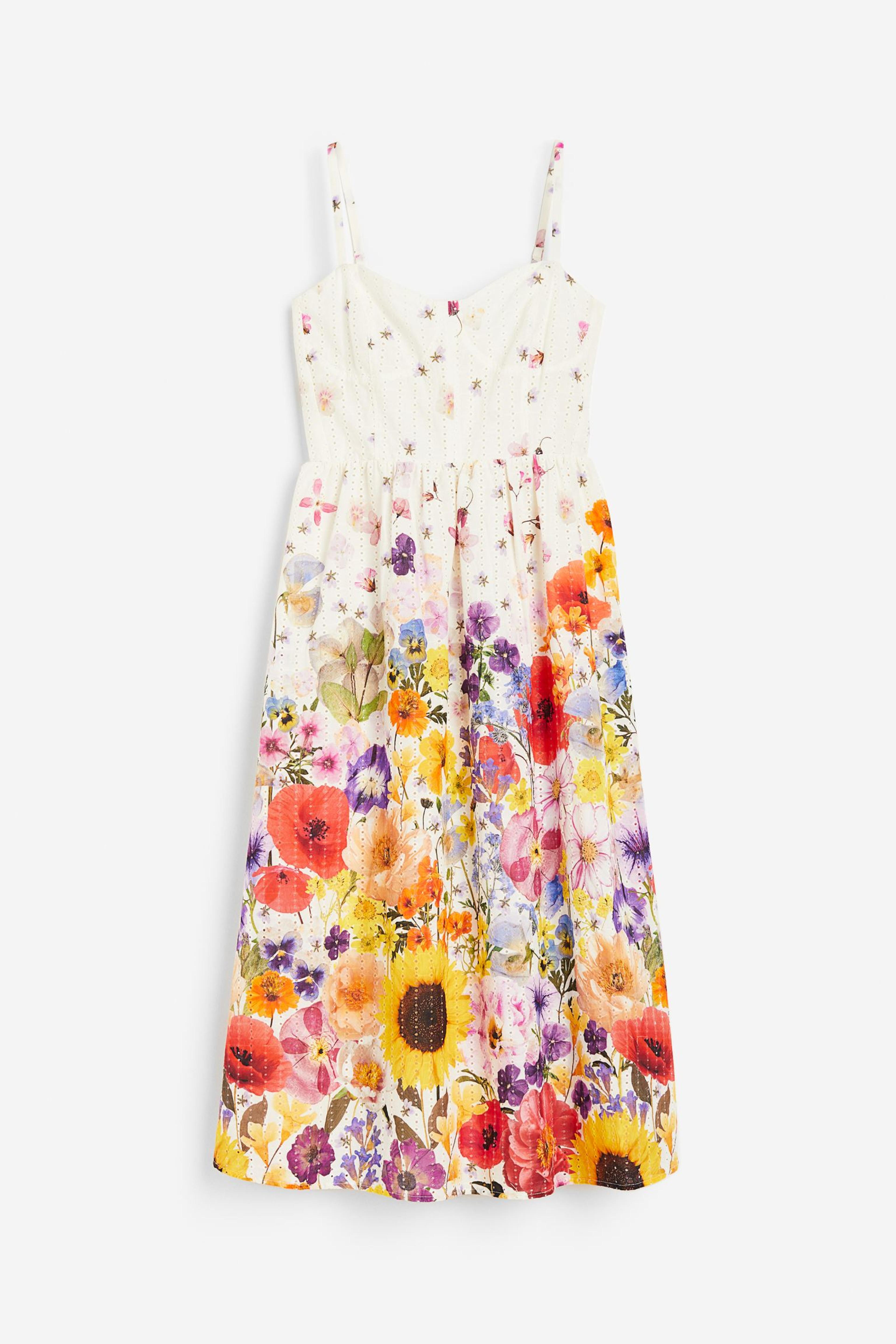 Eyelet Embroidery Dress - Cream/Floral - Ladies | H&M US