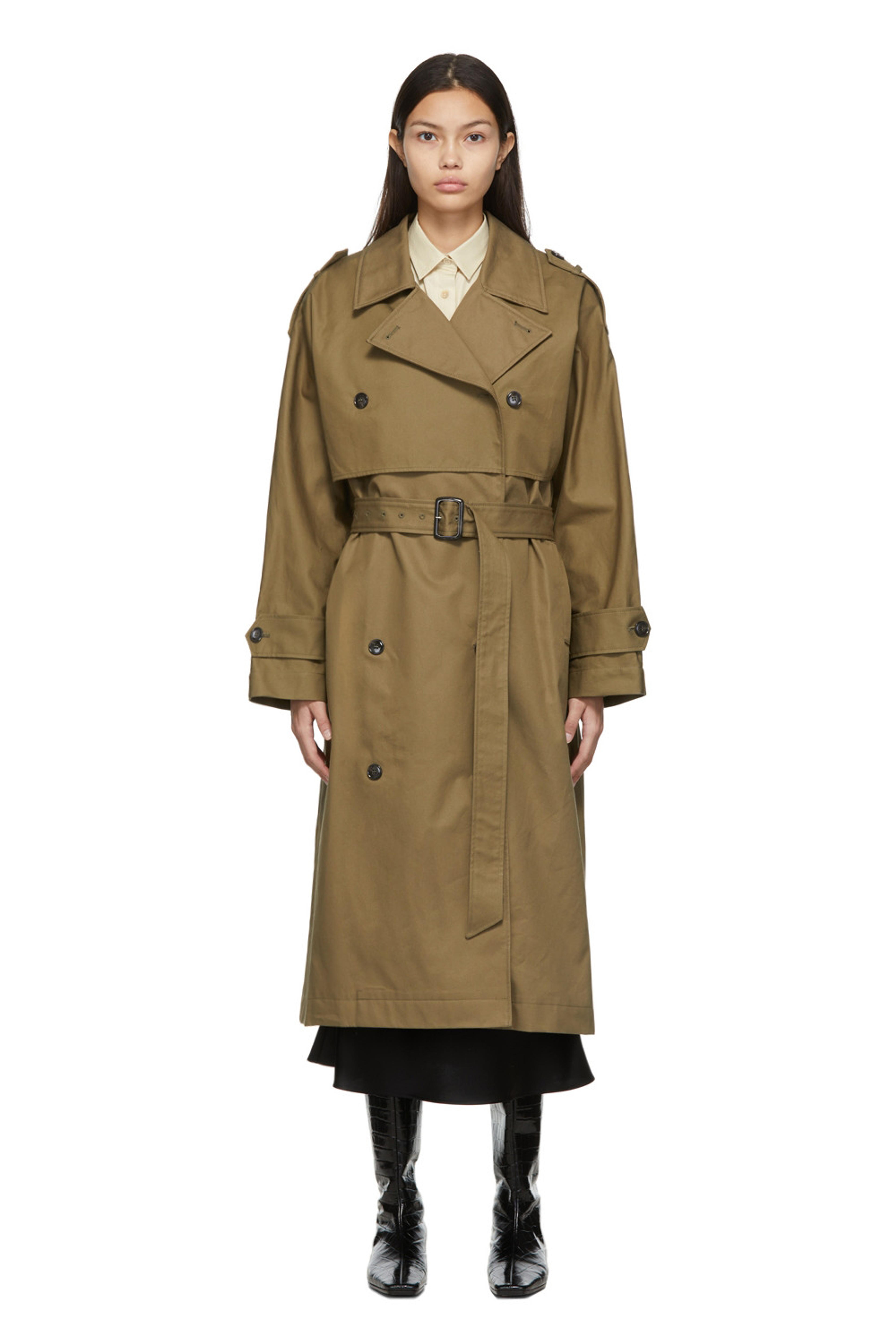 Khaki Trench Coat by Totême on Sale