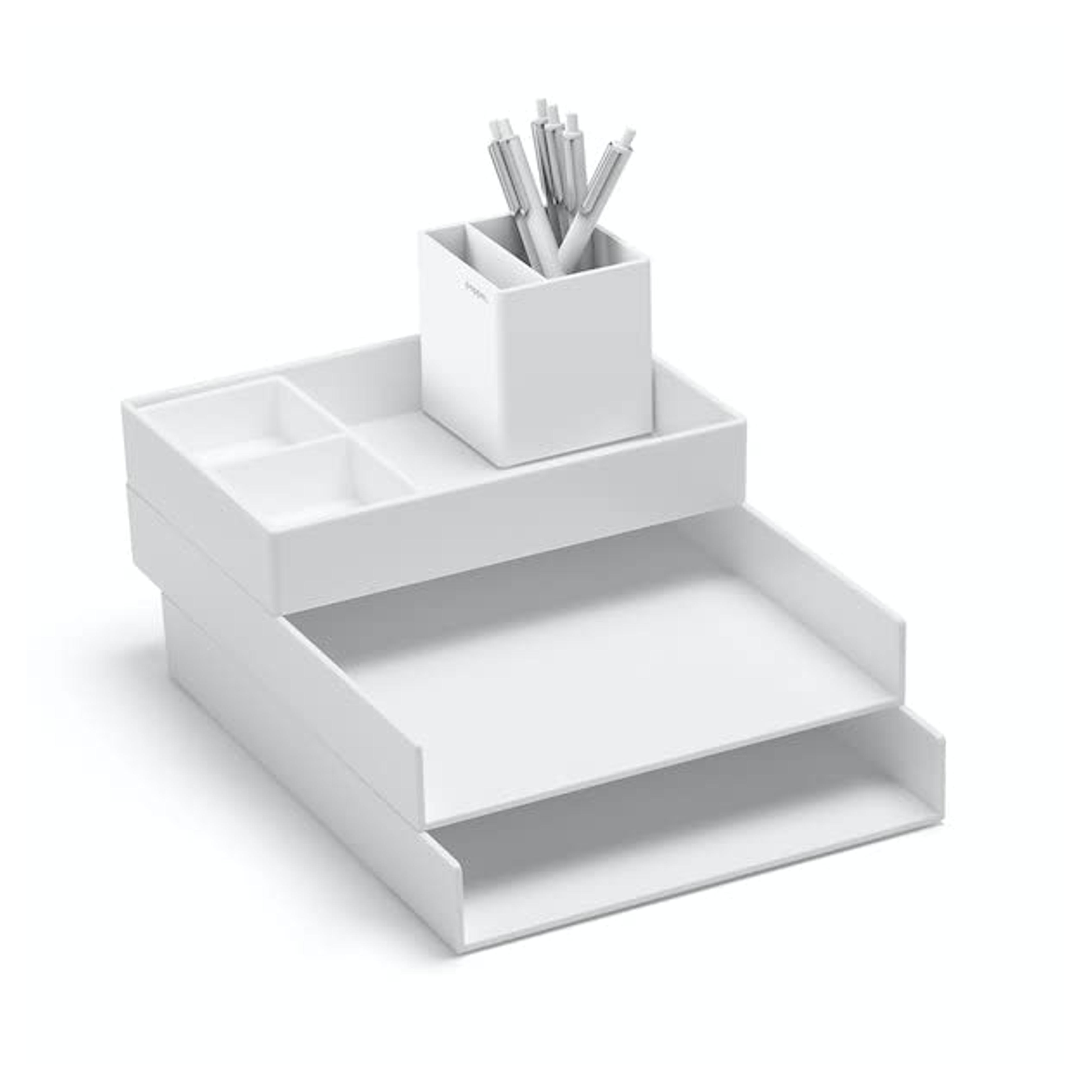 Super Stacked Desk Set, White