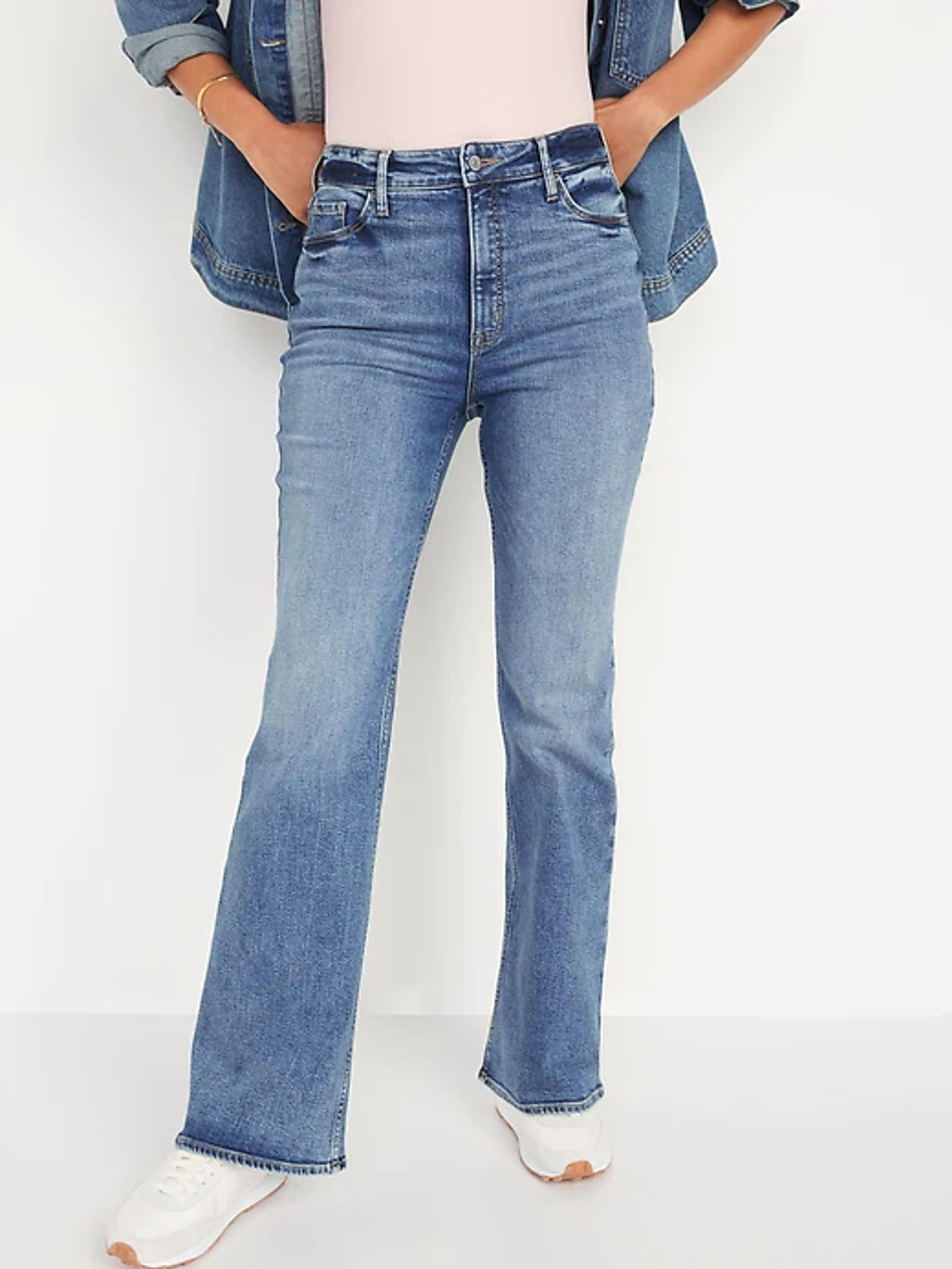 Higher High-Waisted Light-Wash Full-Length Flare Jeans for Women | Old Navy