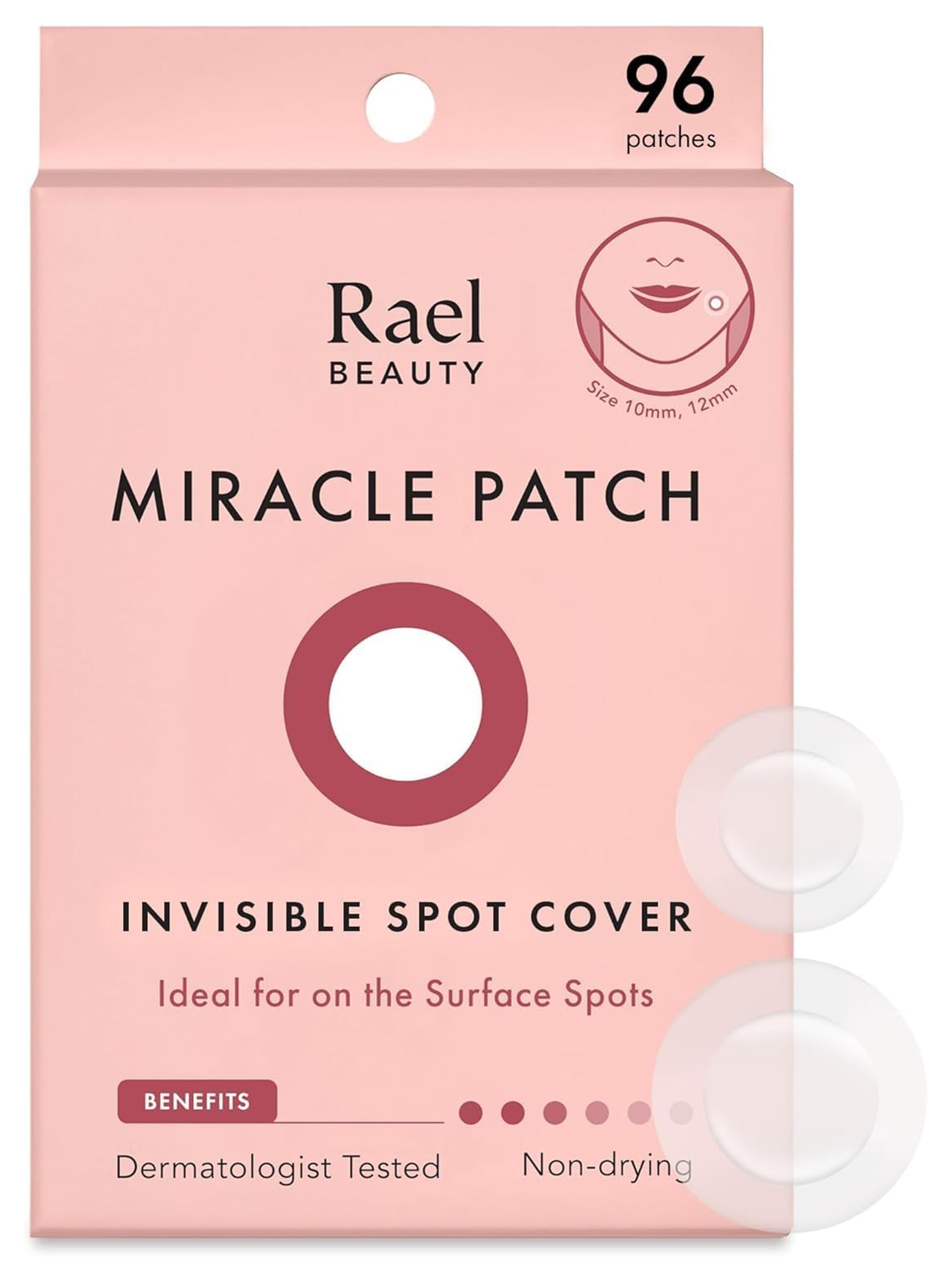 Rael Pimple Patches, Miracle Invisible Spot Cover - Hydrocolloid Acne Patch for Face, Blemishes, Zits Absorbing Patch, Breakouts Spot Treatment for Skin Care, Facial Sticker, 2 Sizes (96 Count)