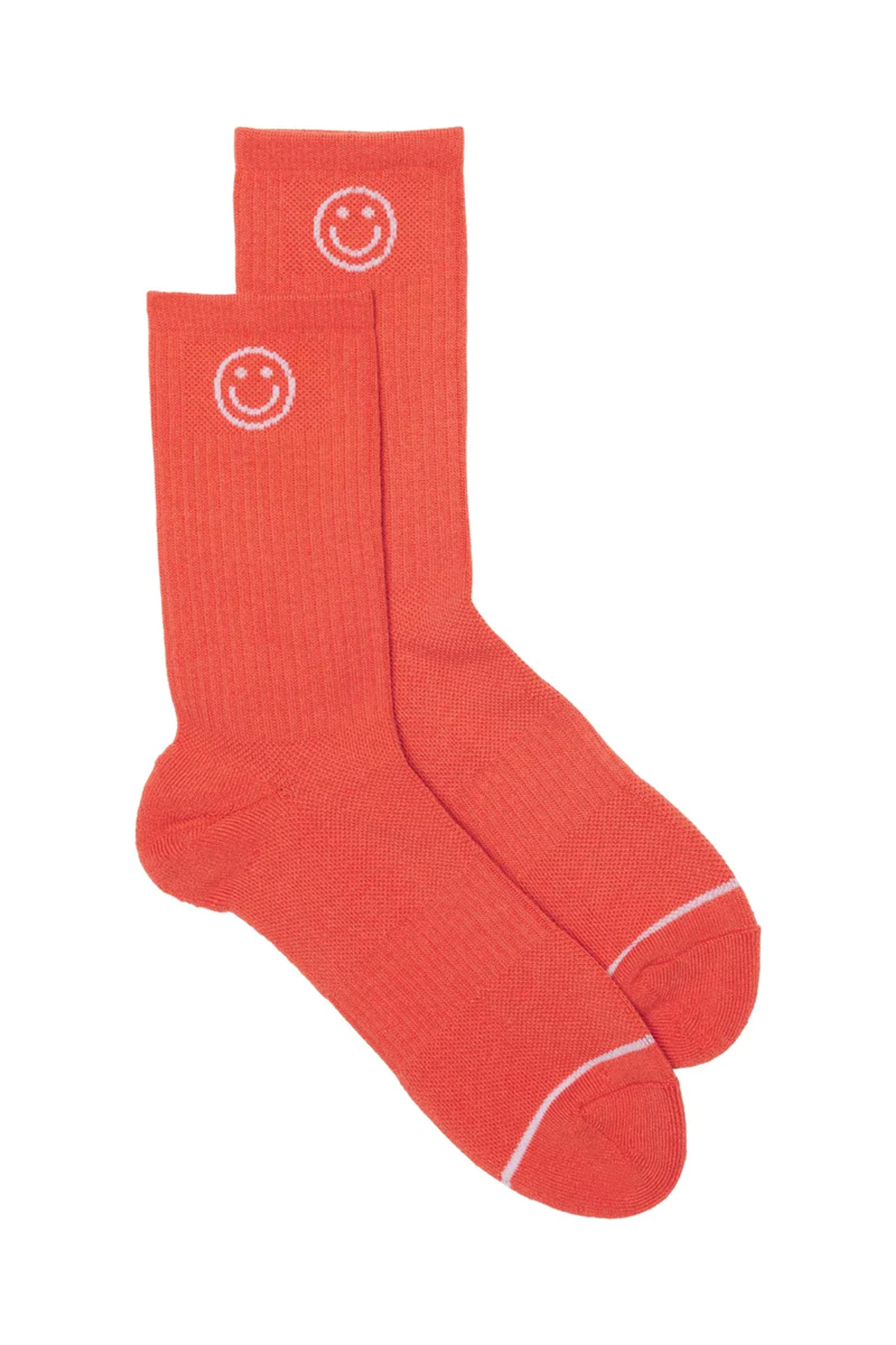 Tangerine Smiley Crew Sock — Girlfriend Collective