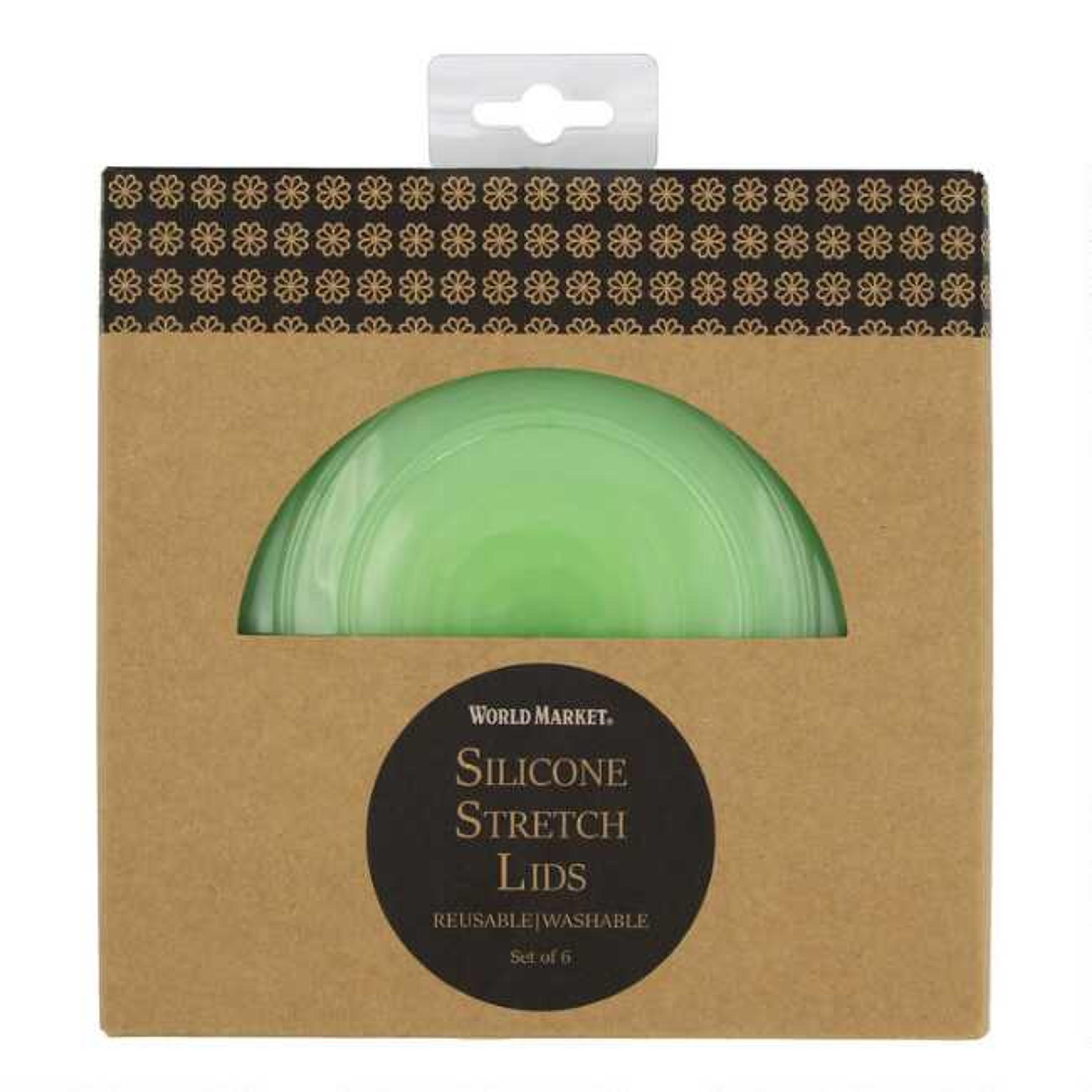 Green Stretch Silicone Food Storage Lids 6 Pack