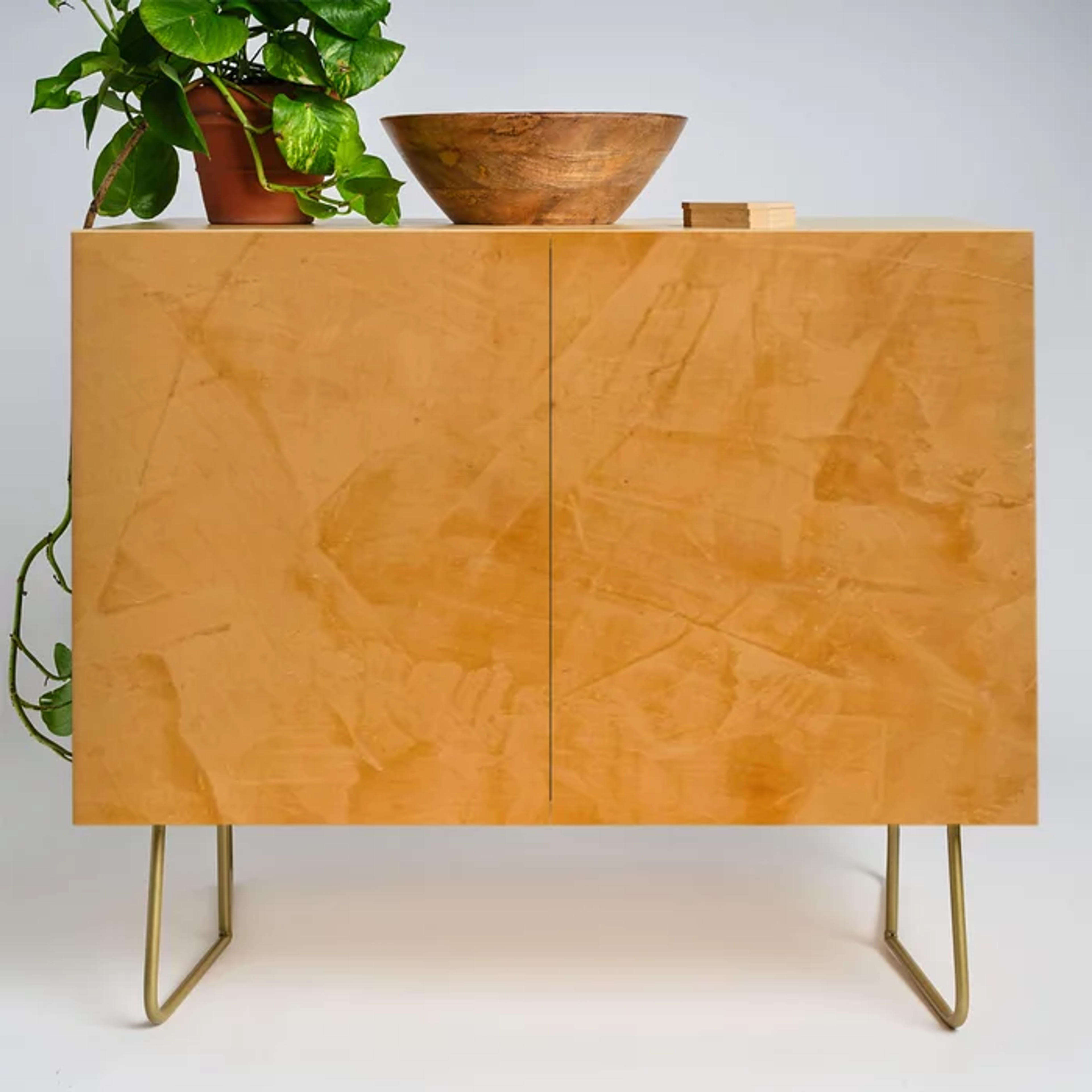 Dante Orange Stucco - Luxury - Rustic - Faux Finishes - Corbin Henry Venetian Plaster Credenza by Corbin Henry | Society6