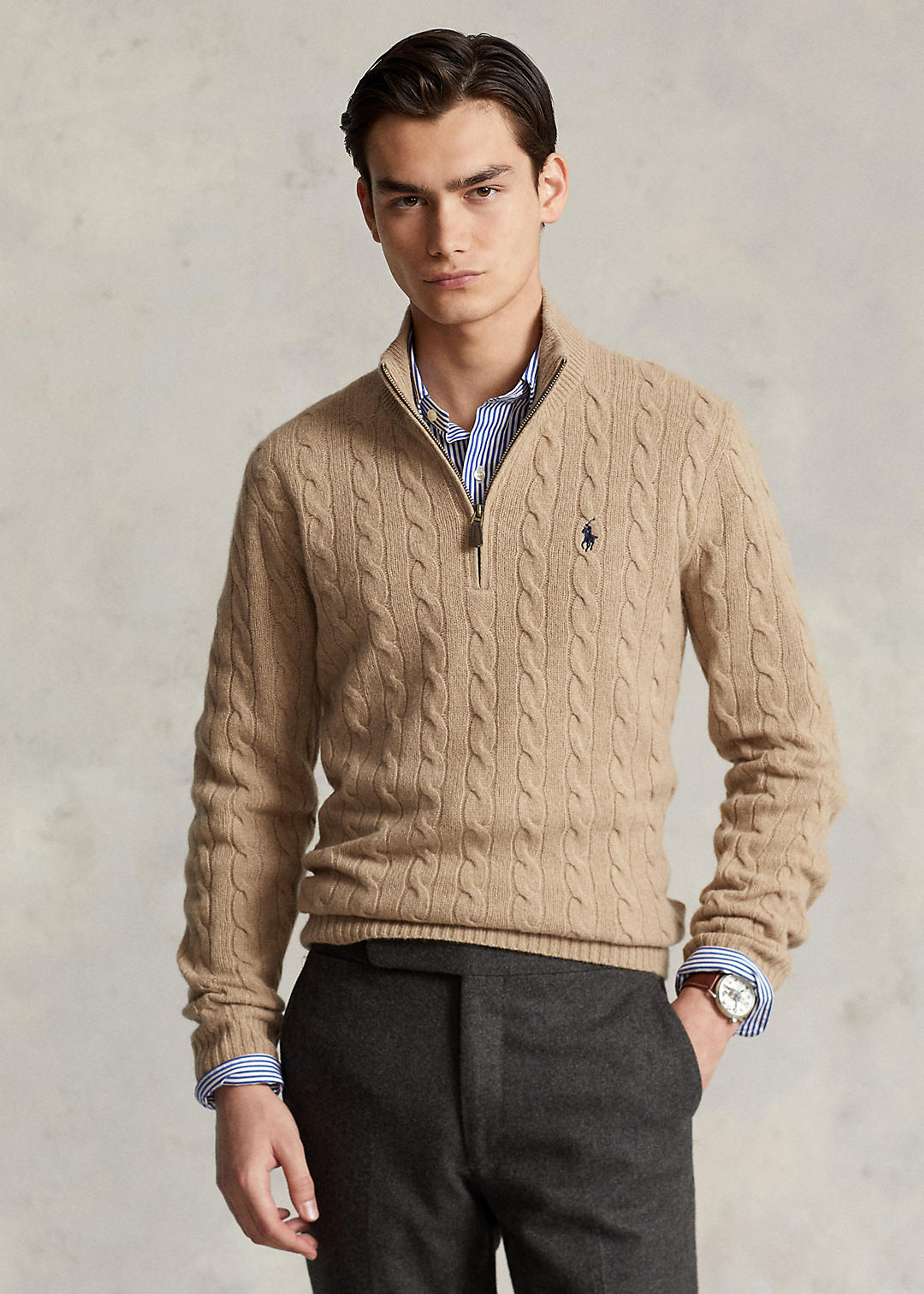 Cable Knit Wool Cashmere Sweater