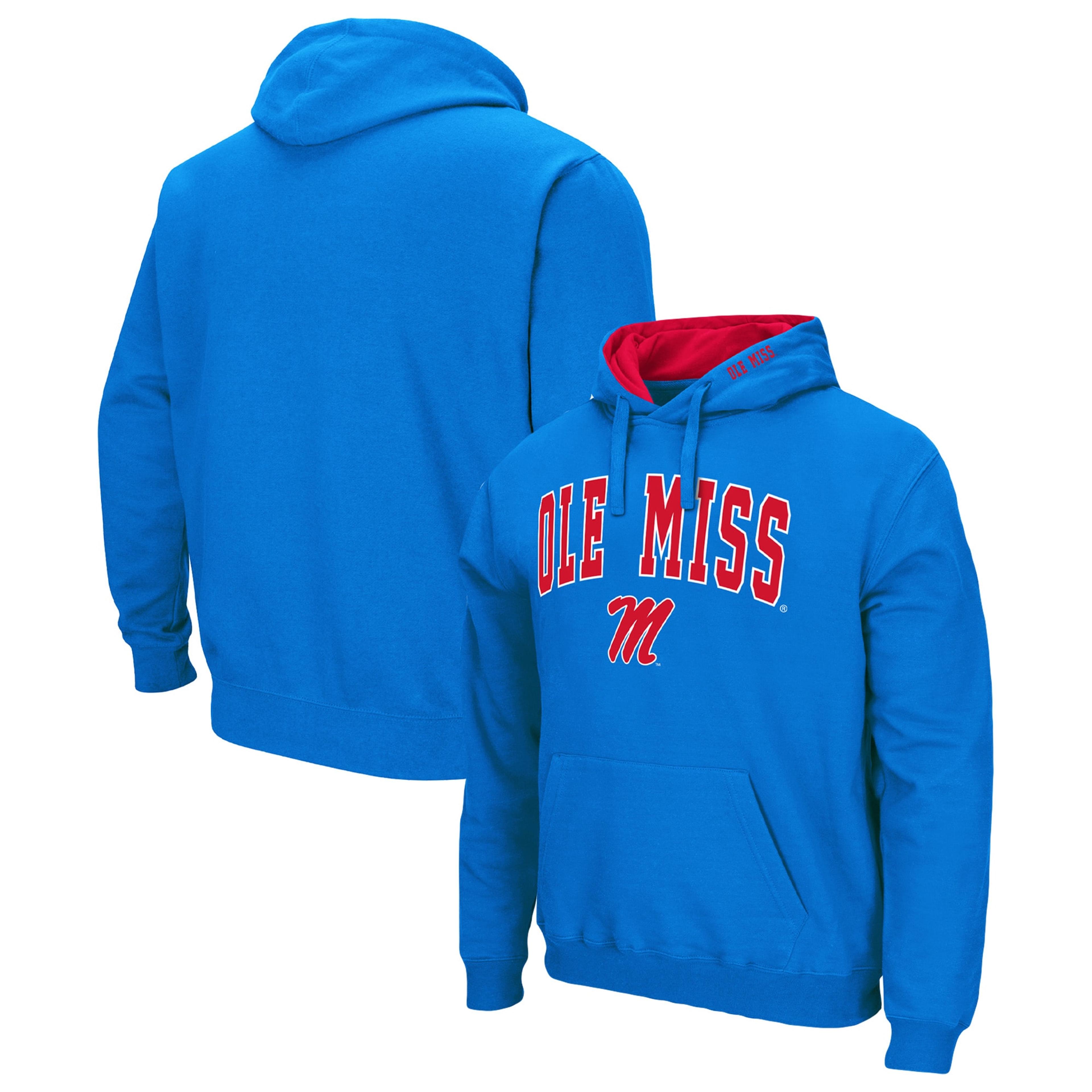 Ole Miss Rebels Colosseum Arch & Team Logo 3.0 Pullover Hoodie - Powder Blue