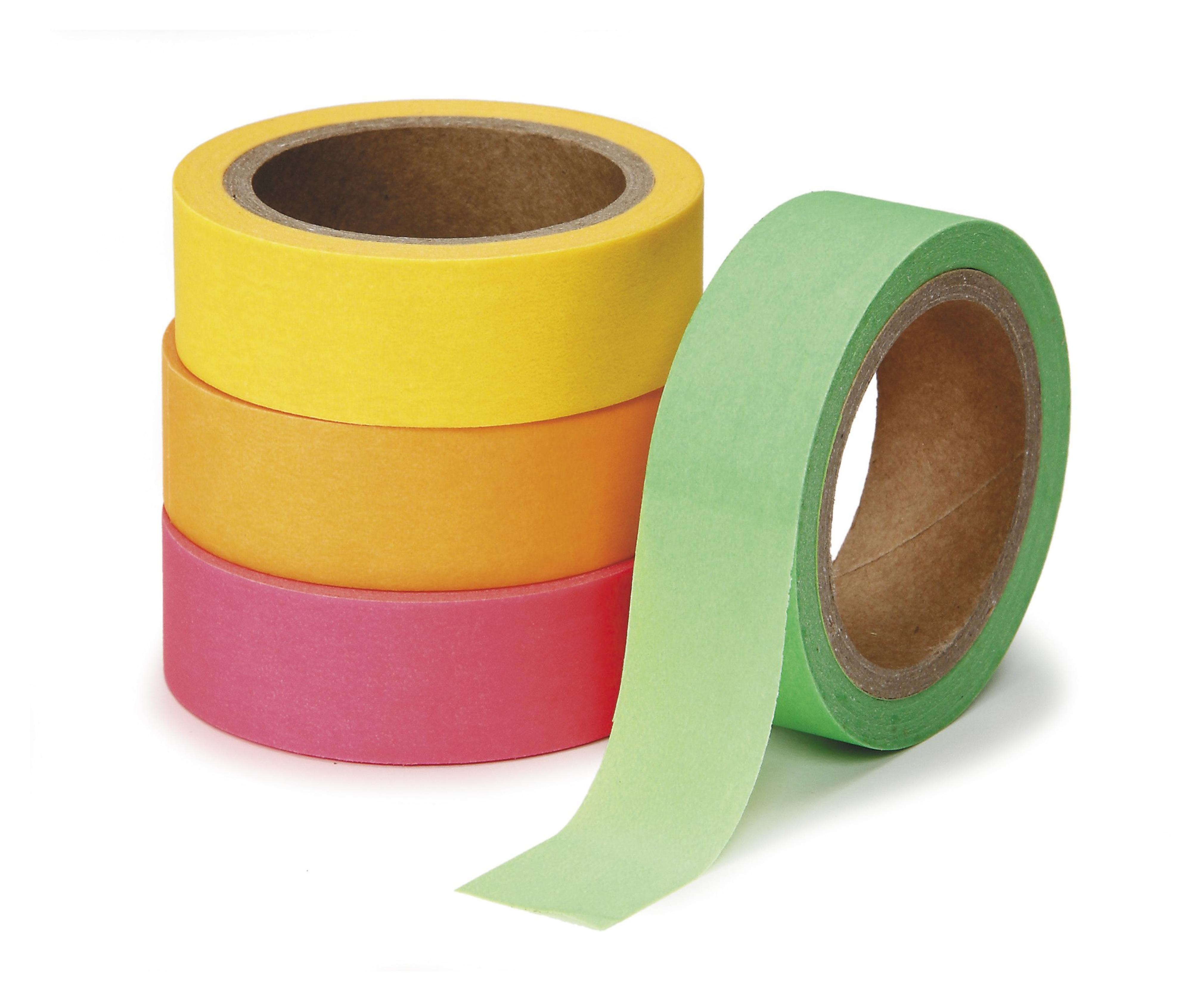 Washi Neon Tape Rolls, 4-Pack