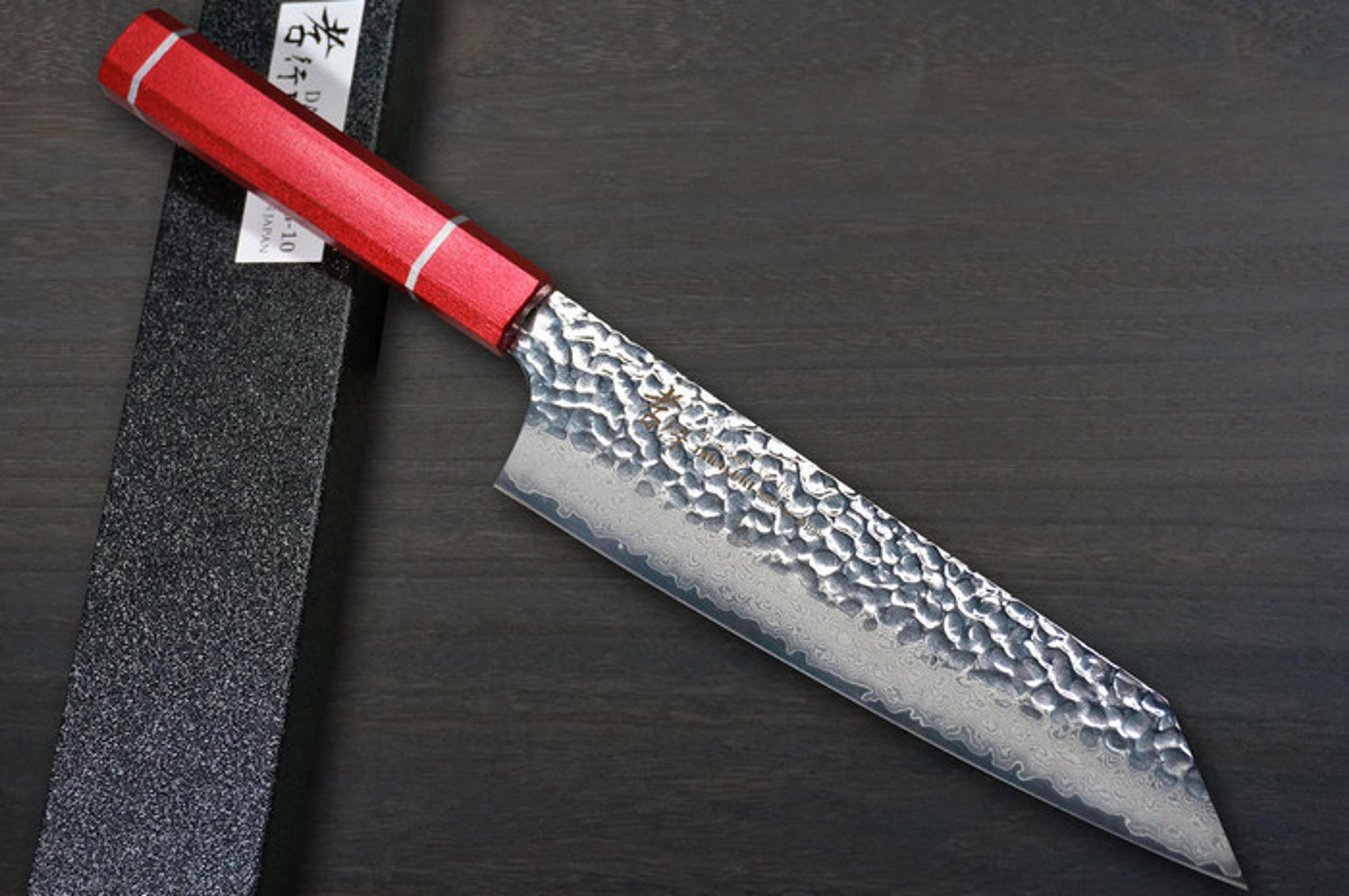 Sakai Takayuki 33-Layer VG10 Damascus Urushi Chef's Kengata-Gyuto Knife 190mm with Japanese Lacquered Oak Handle [KOUSEKI] | Japanese knives