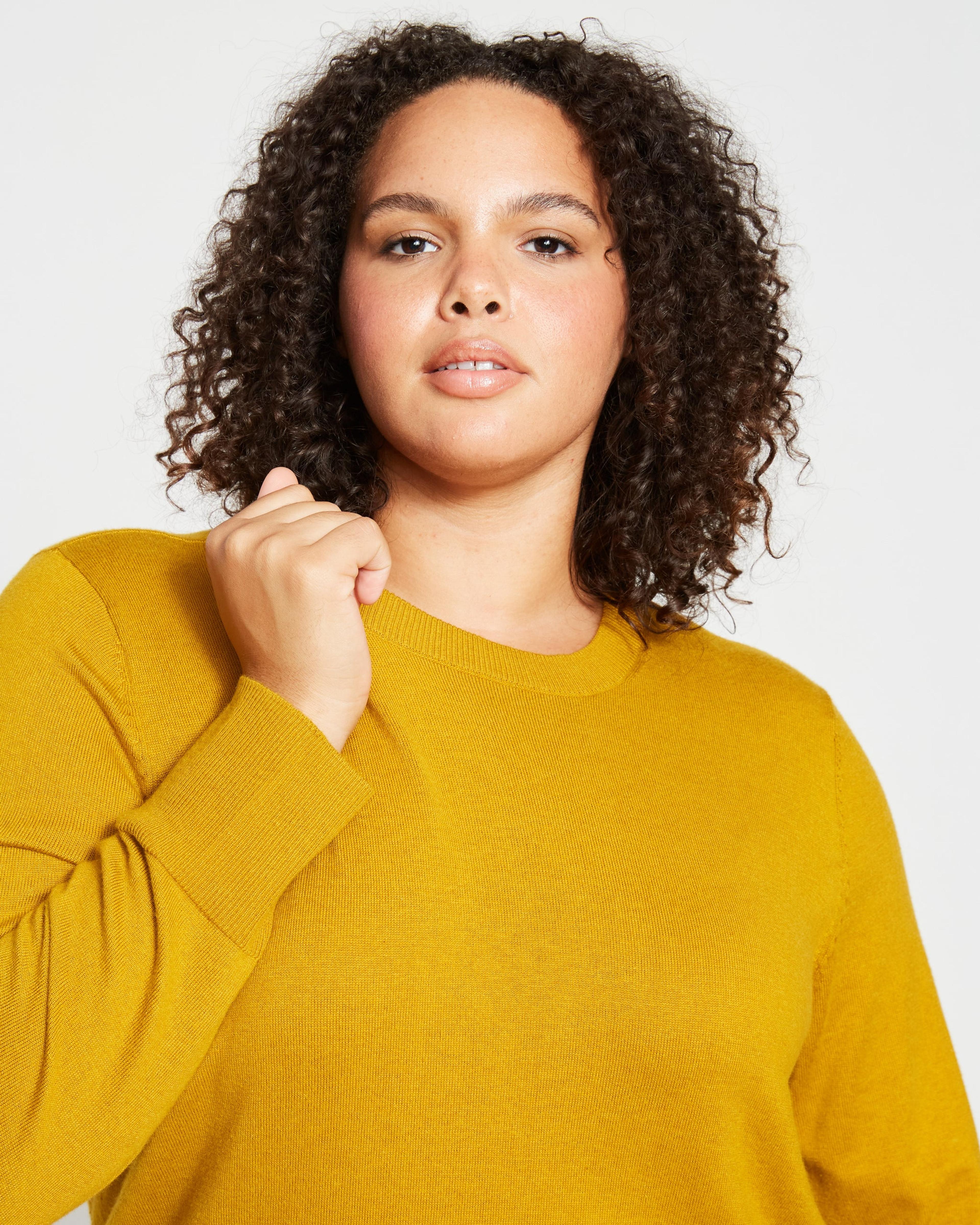 Chloe Crew Neck Sweater - Mustard