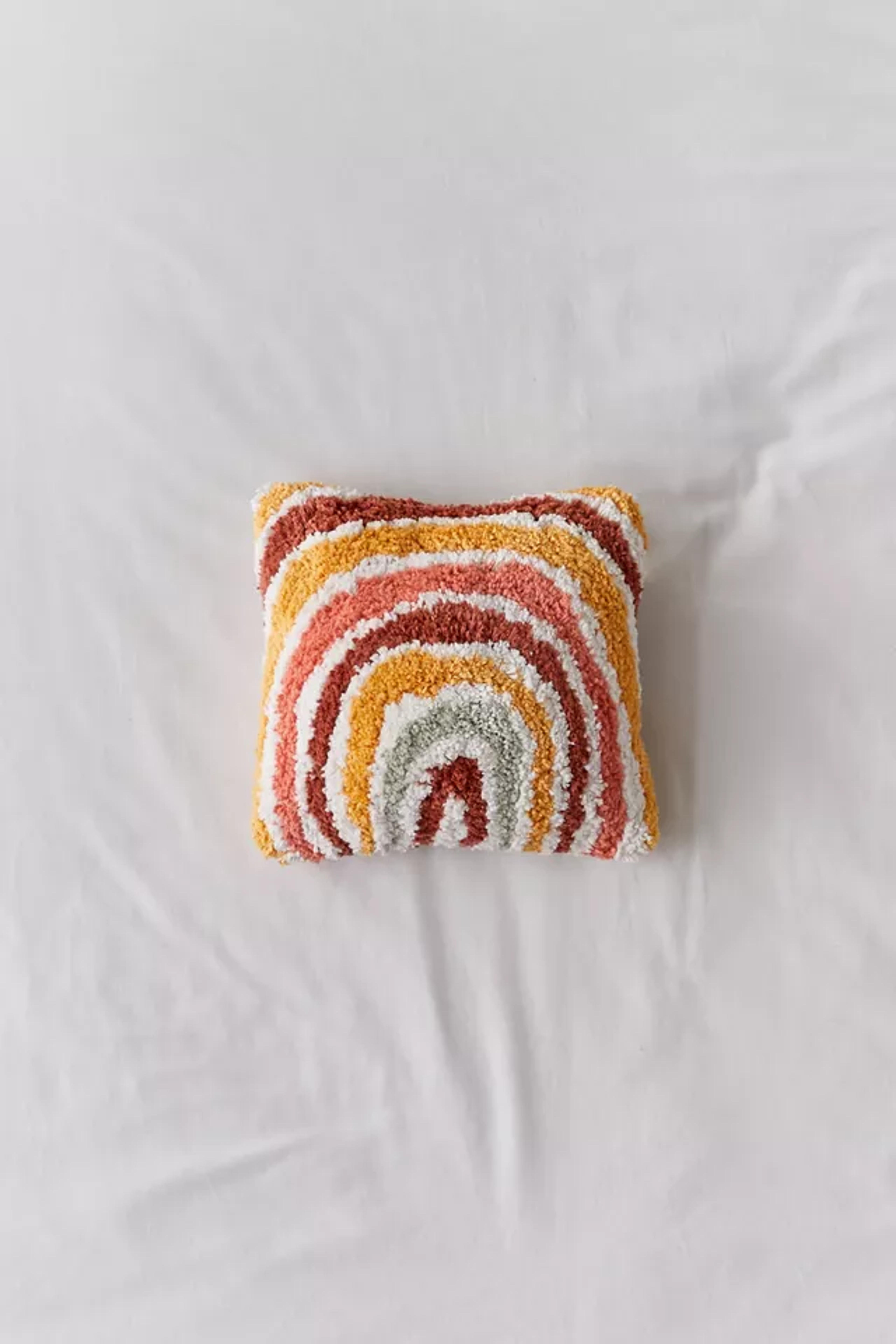 Rainbow Tufted Mini Throw Pillow | Urban Outfitters