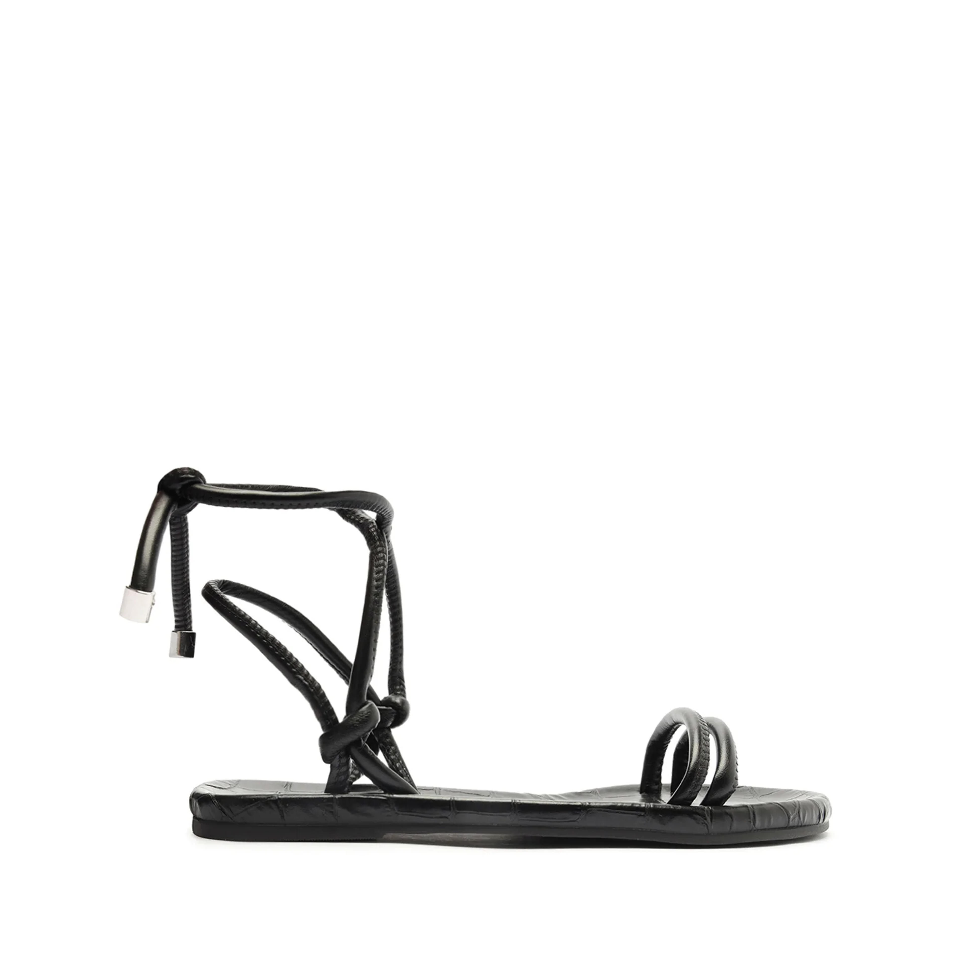 Nity Leather Sandal - 11 / Black / Faux Leather