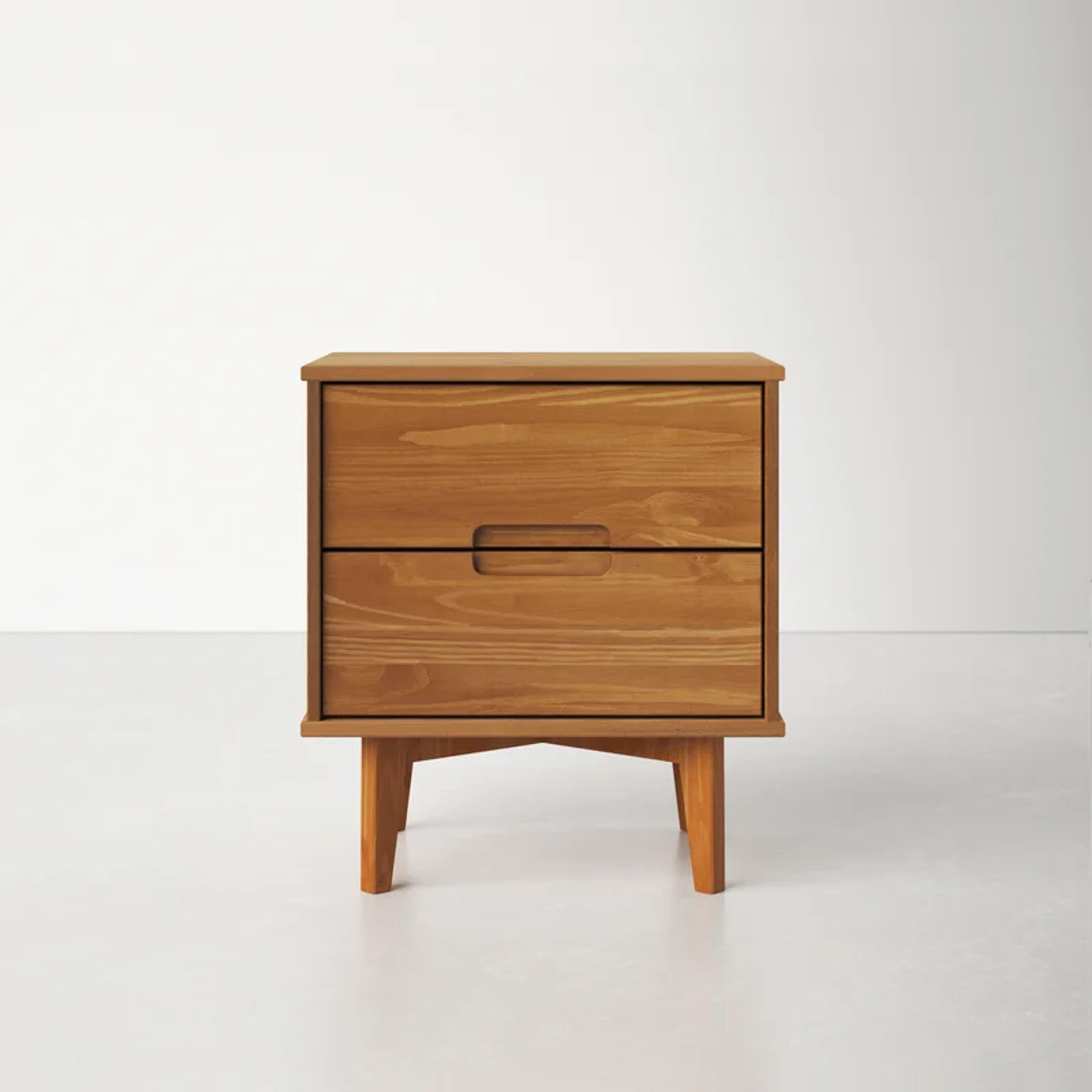 Mags 21.94'' Tall 2 - Drawer Solid Wood Nightstand