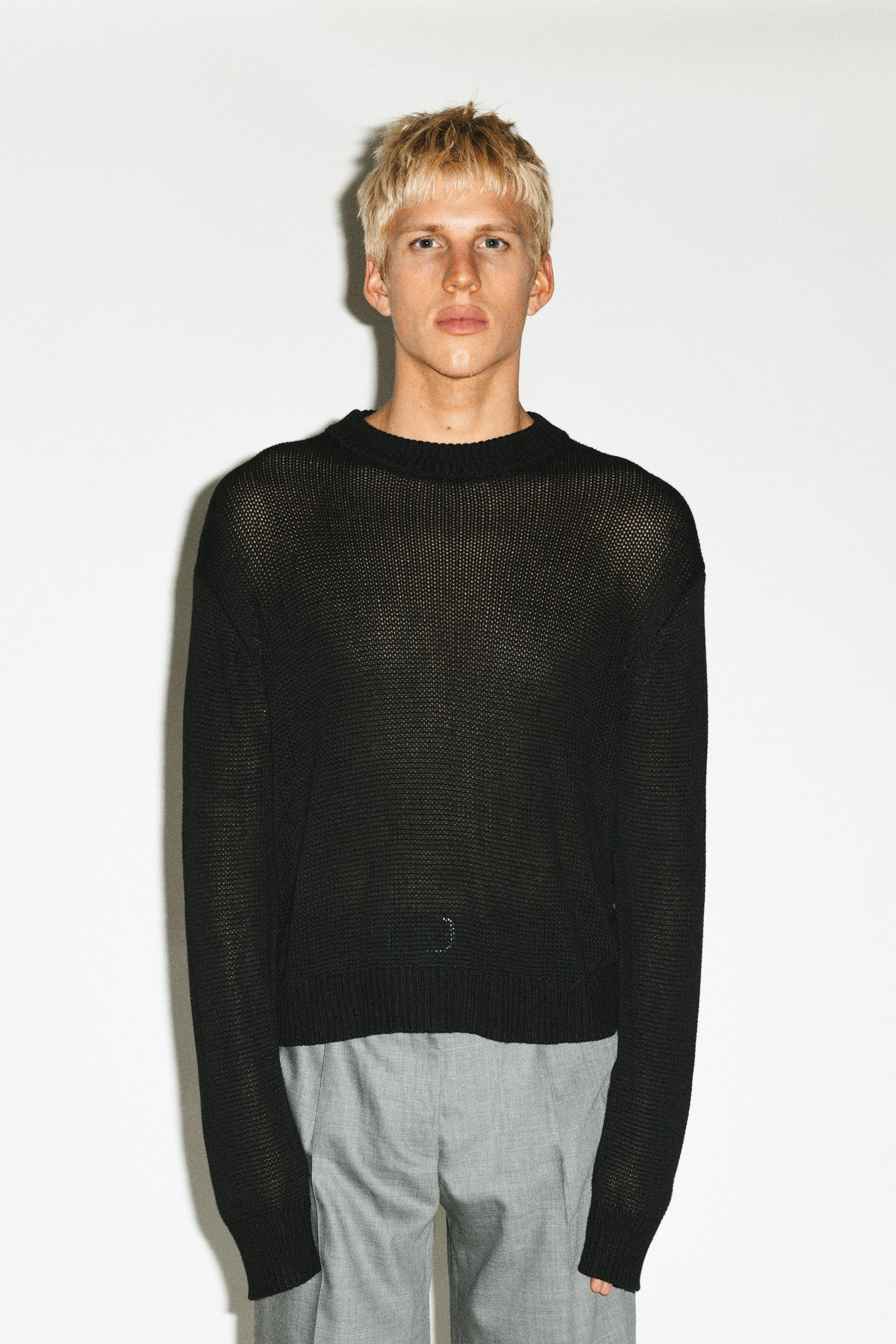 Vicente Open-Weave Sweater | Black – California Arts