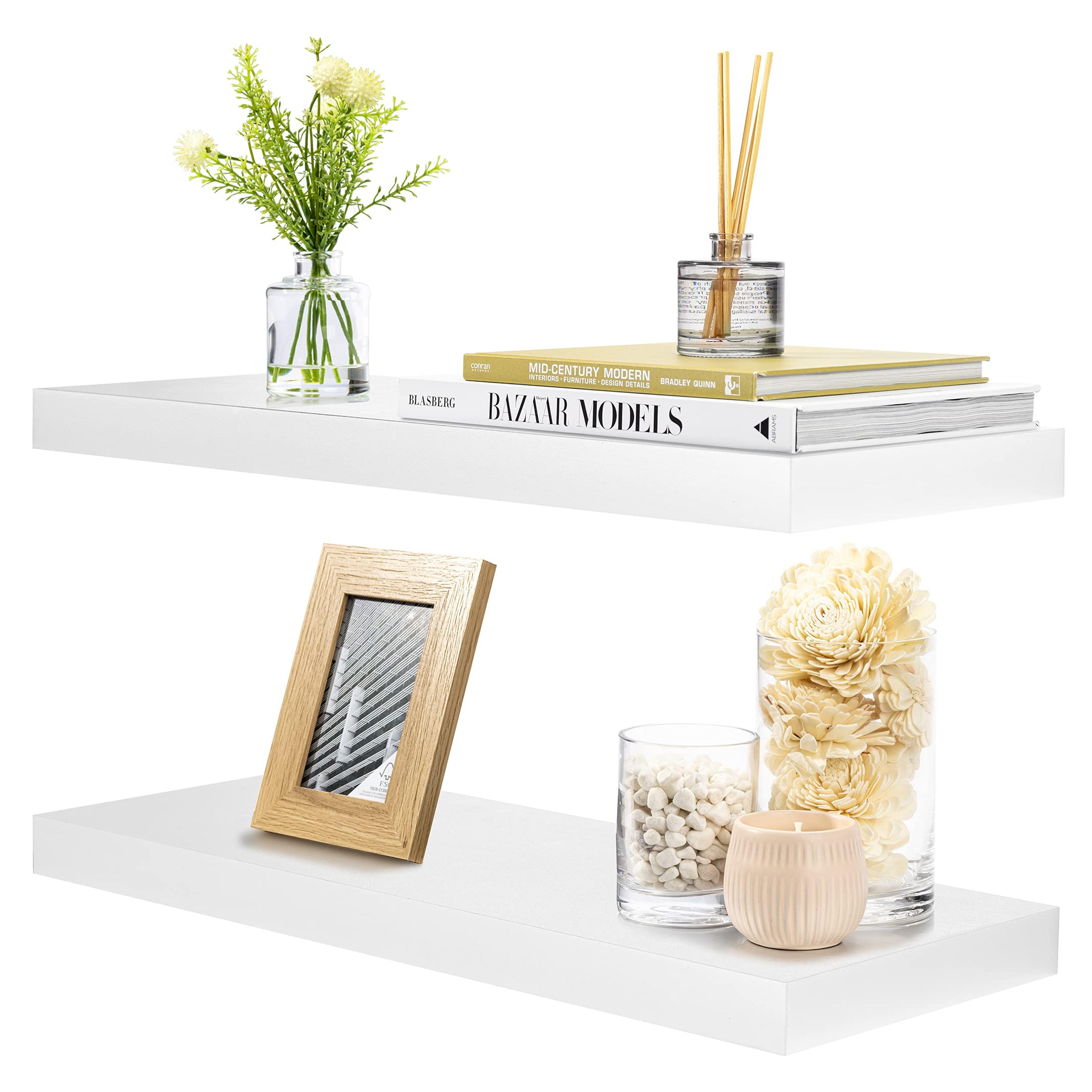 Amazon.com: Sorbus Floating Shelf — Hanging Wall Shelves Decoration — Perfect Trophy Display, Photo Frames (White) : Sorbus: Home & Kitchen