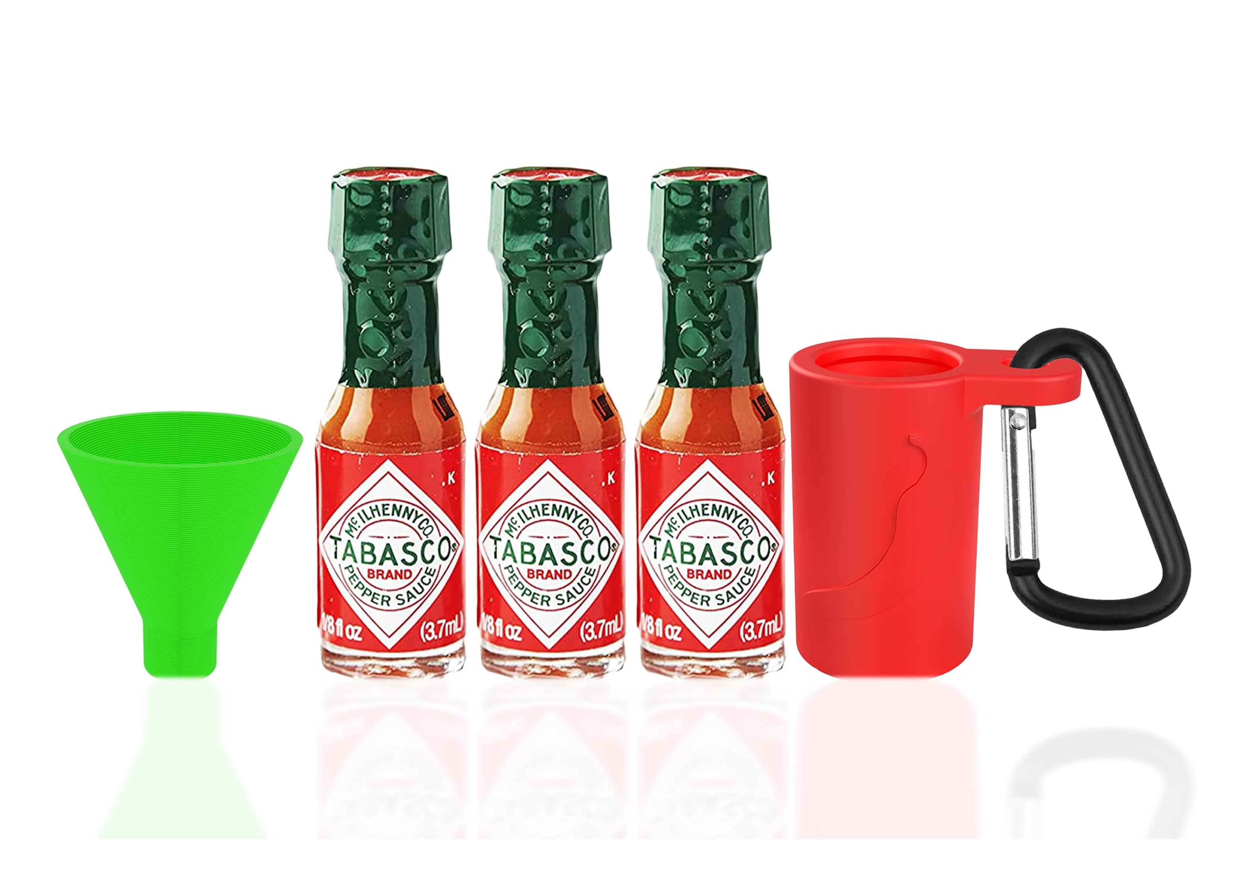 Amazon.com : Mini Tabasco Hot Sauce Keychain - Includes 3 Mini Hot Sauce Bottles (.35oz) With Travel Hot Sauce Key Chain With Refillable Funnel - Red Tabasco Hot Sauce, Green Sauce and Chipotle - Tabasco To Go - Hot Sauce Gift Sets : Grocery & Gourmet Food