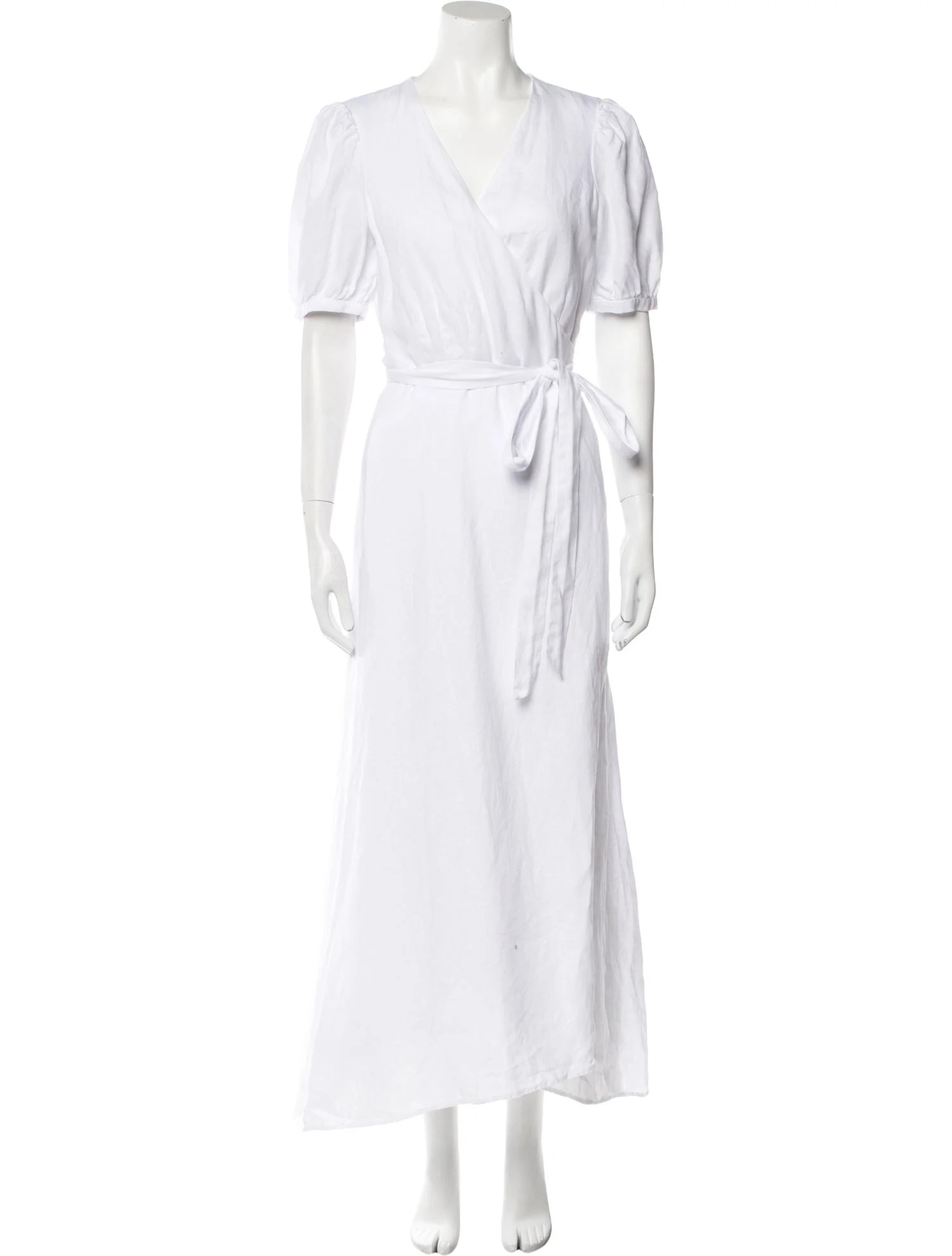 Reformation V-Neck Long Dress - White Dresses, Clothing - WRFMN216097 | The RealReal