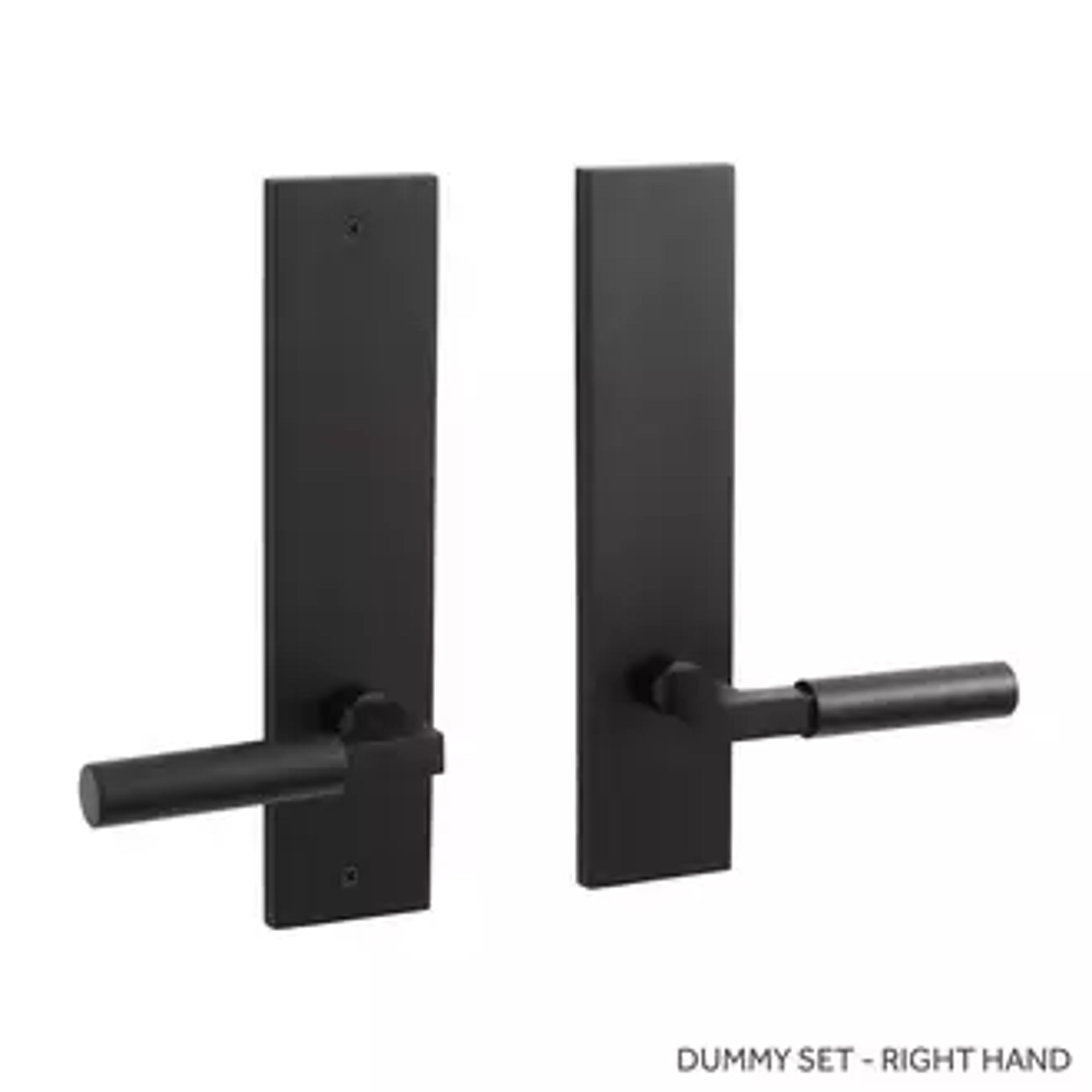 Tolland Brass Dummy Entrance Door Plate - Lever Handle - Right Hand - No Backset - Satin Black | Signature Hardware