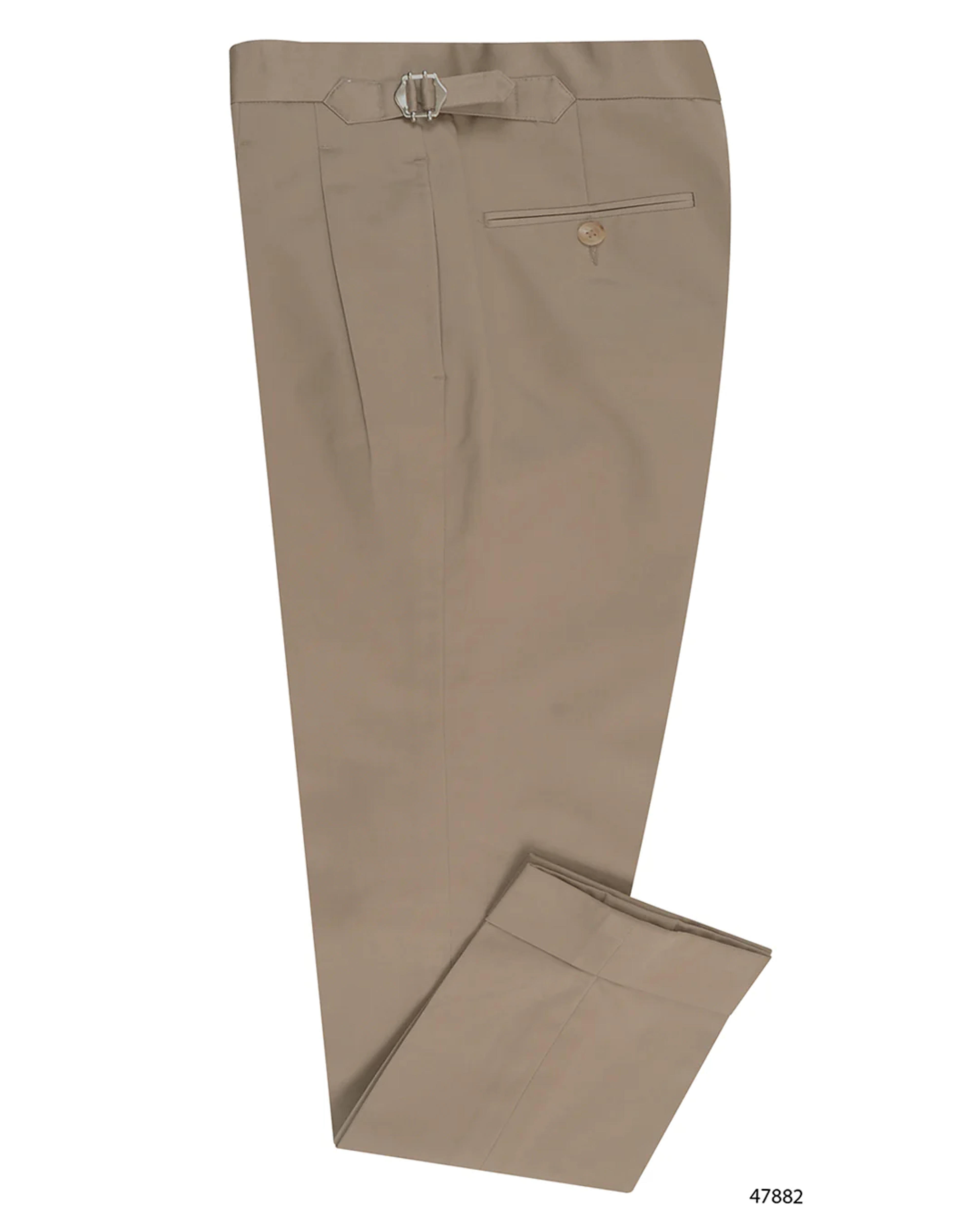 Sherwood Tan Cotton Twill High Waisted Pant