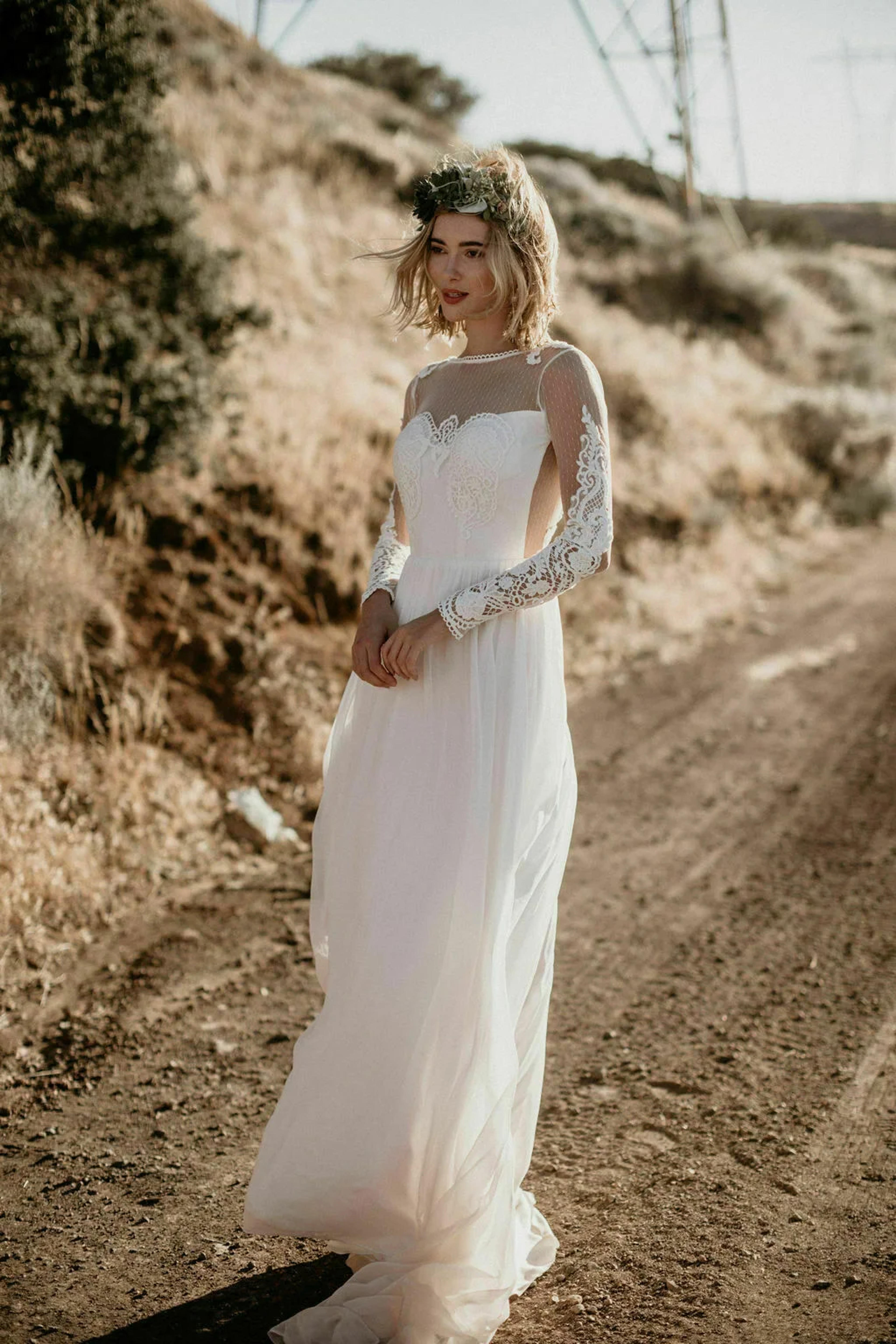 Jane Silk + Lace Wedding Dress | Dreamers and Lovers