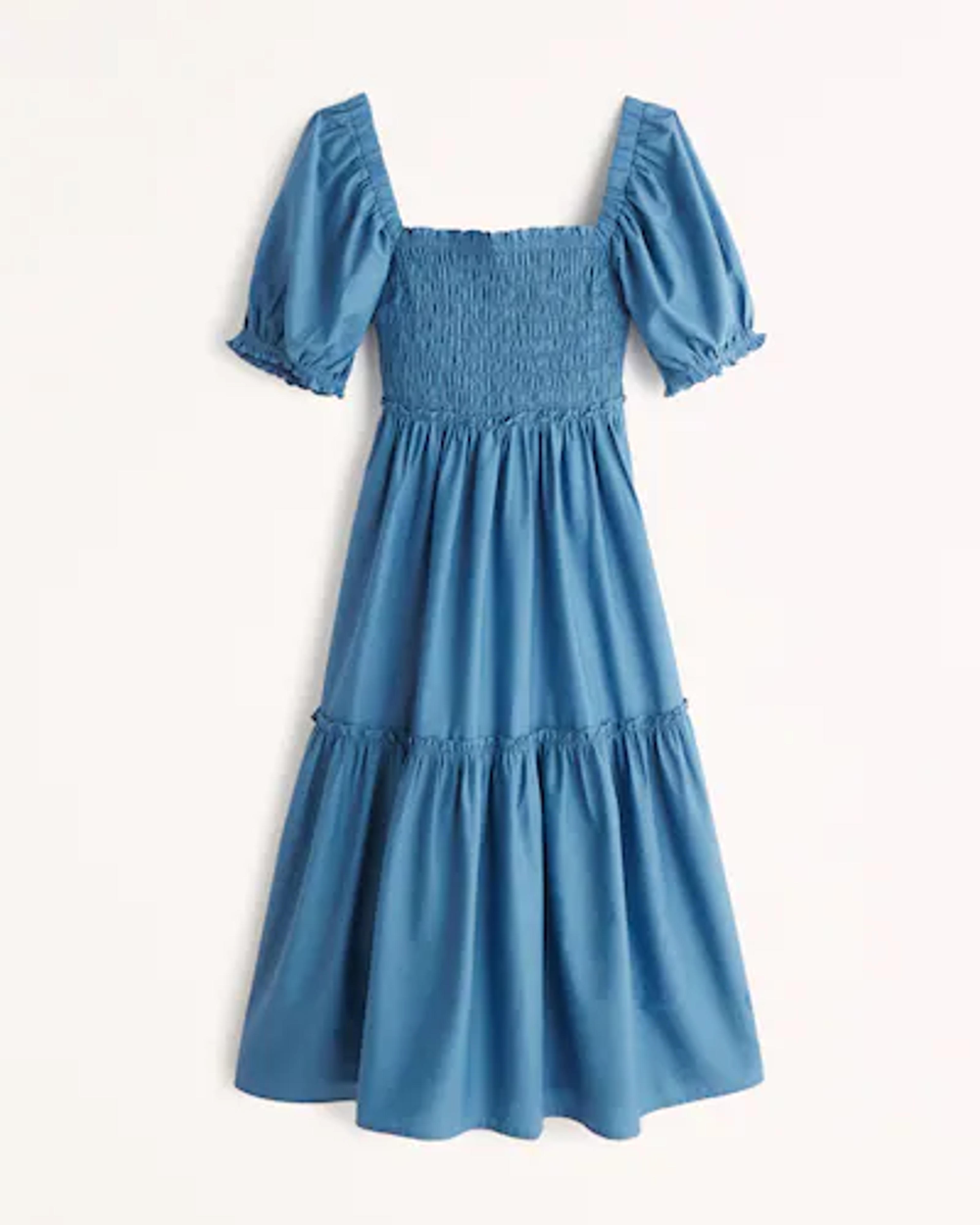 Women's Puff Sleeve Smocked Bodice Midi Dress | Women's Dresses & Jumpsuits | Abercrombie.com