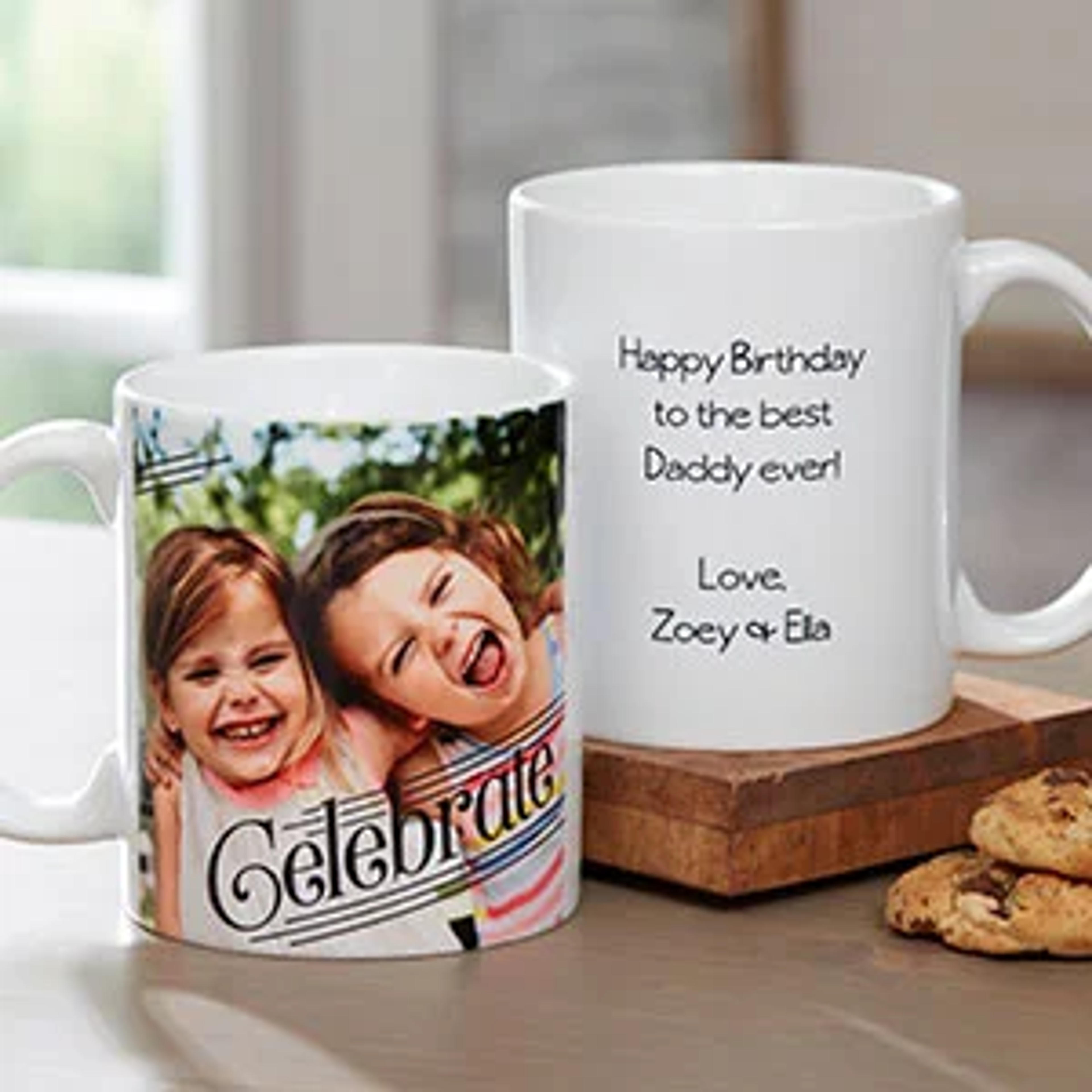 Personalized Photo Coffee Mug with Graphic Overlay