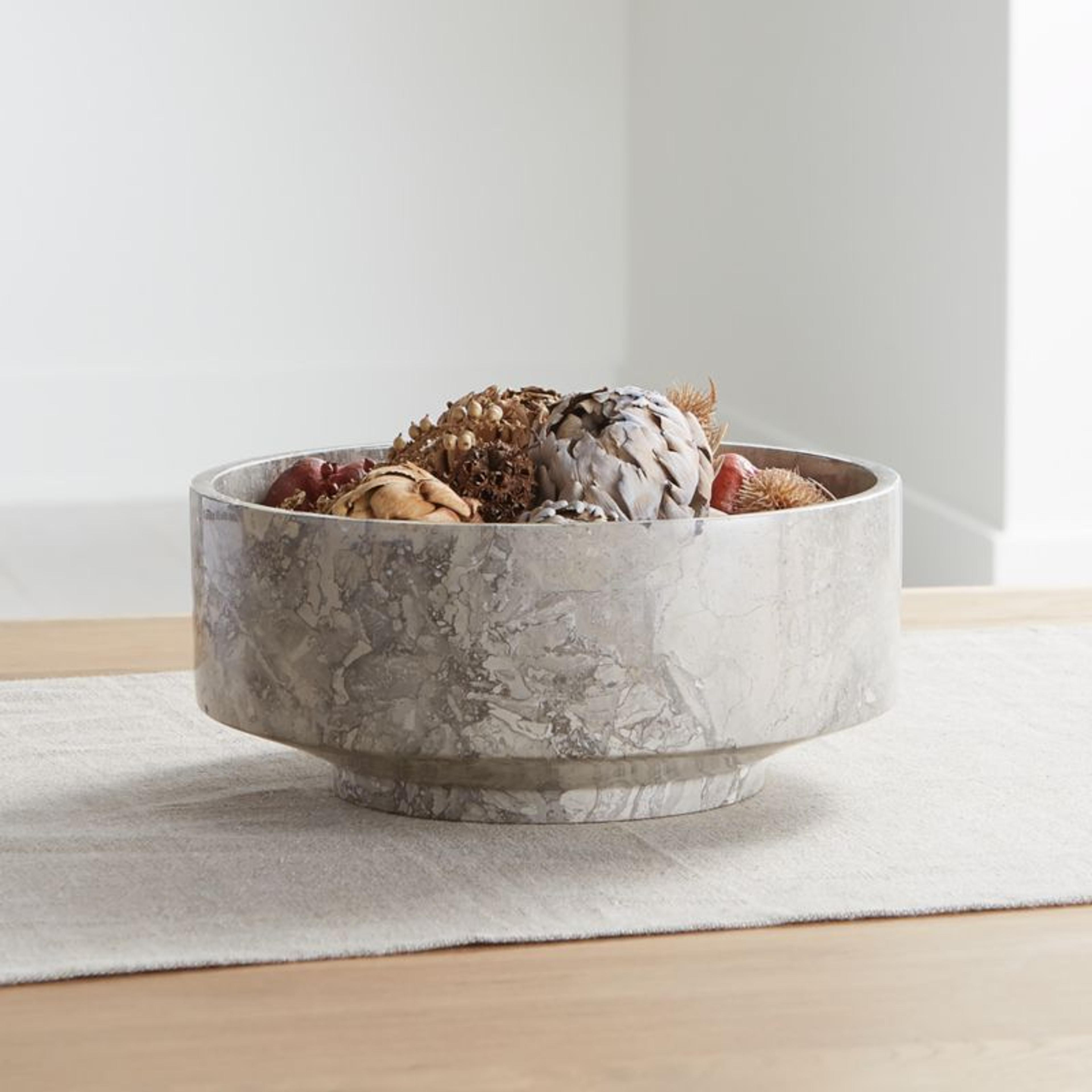 Flint Grey Marble Bowl + Reviews | Crate & Barrel