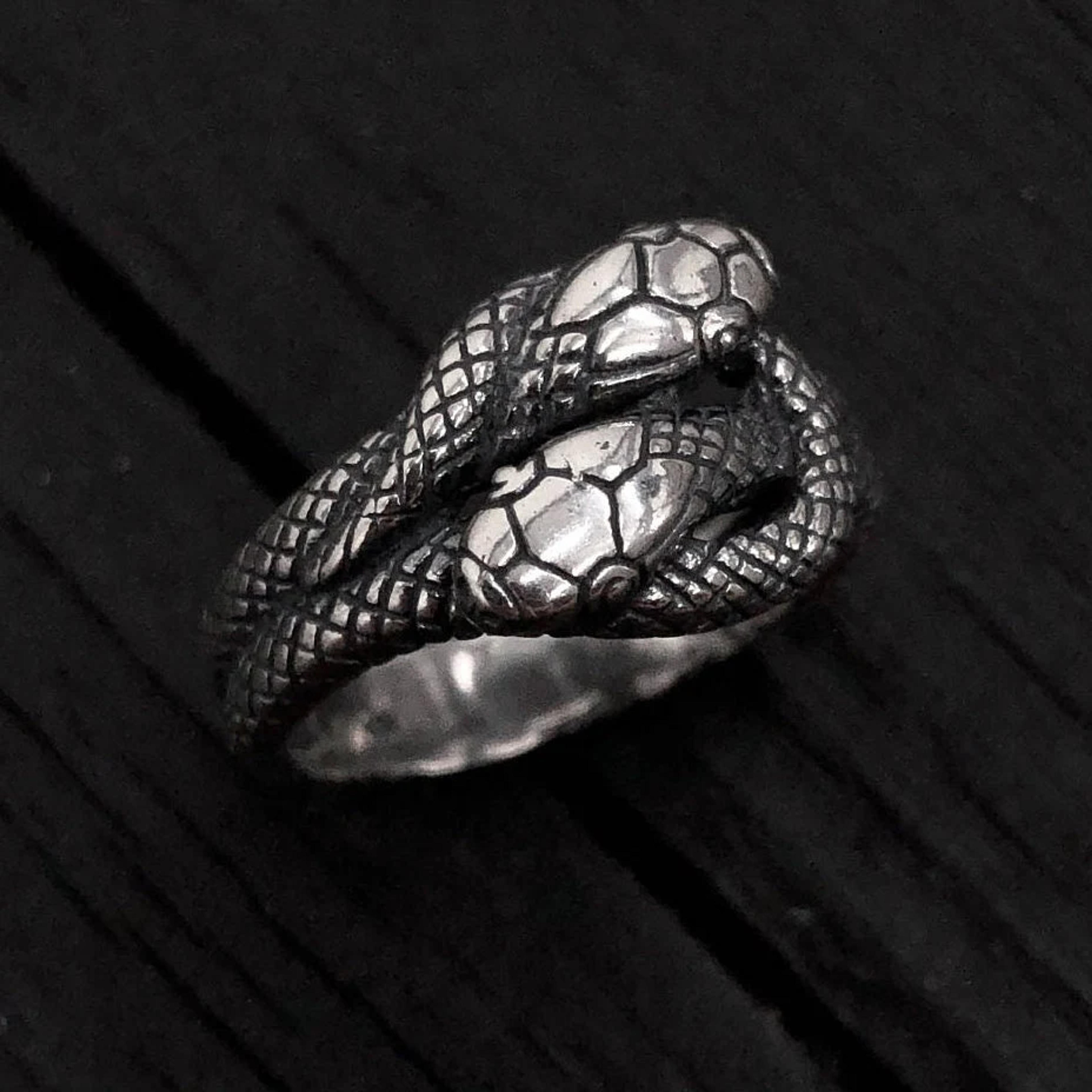 Twin Snake Infinity Ring .925 Sterling Silver Solid Hand - Etsy UK