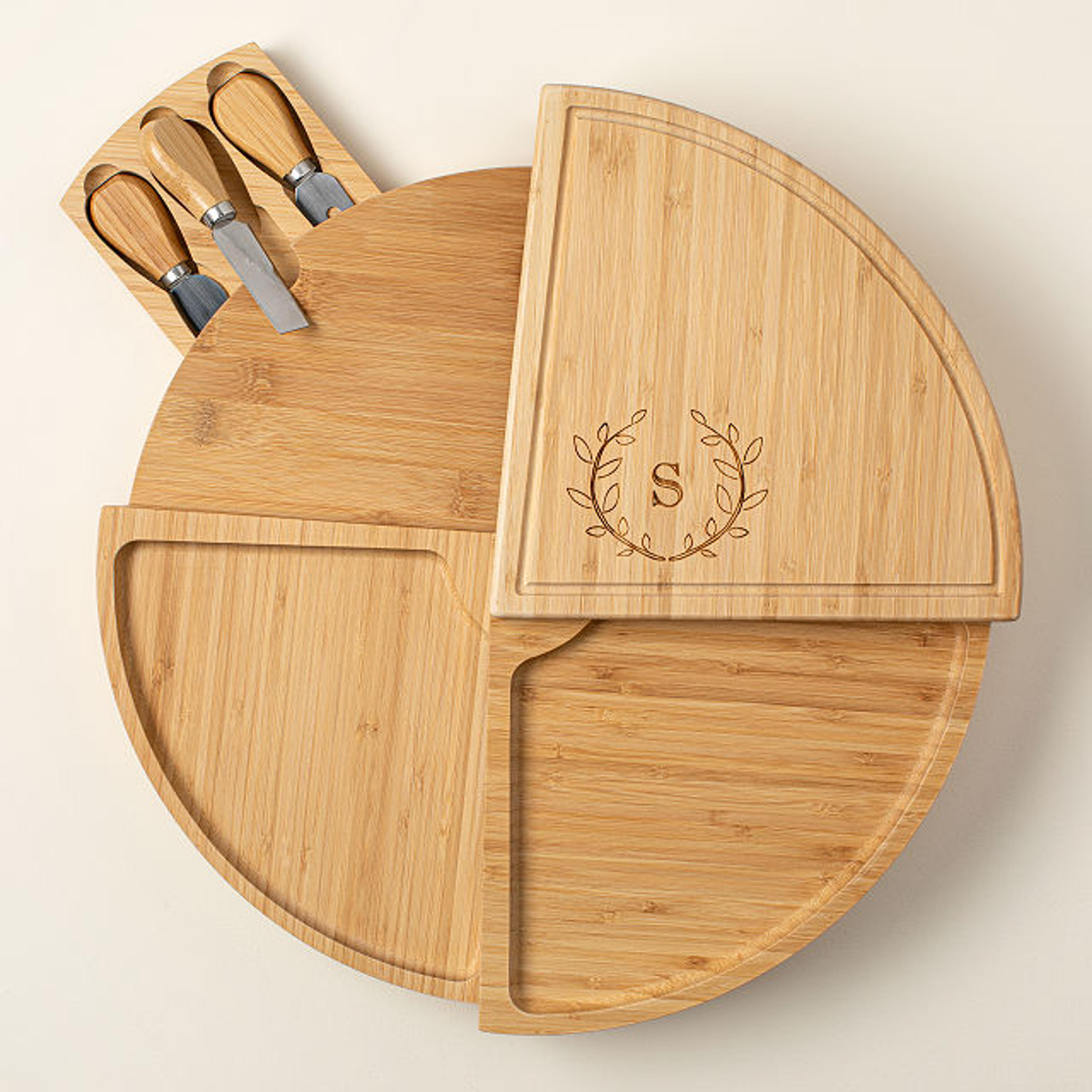 Personalized Compact Swivel Cheese Board