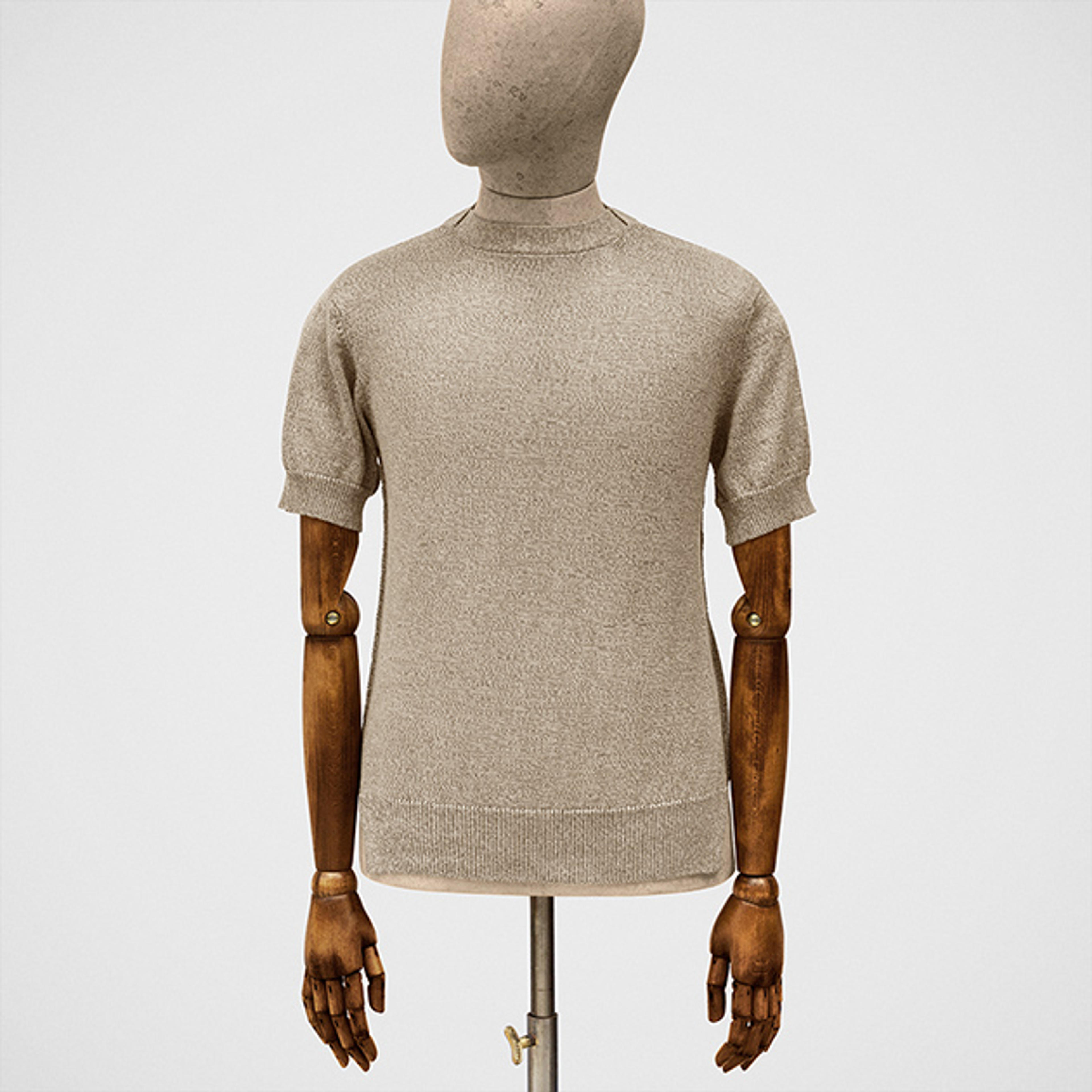 T-shirt in ring-spun cotton in oatmeal — S.E.H Kelly