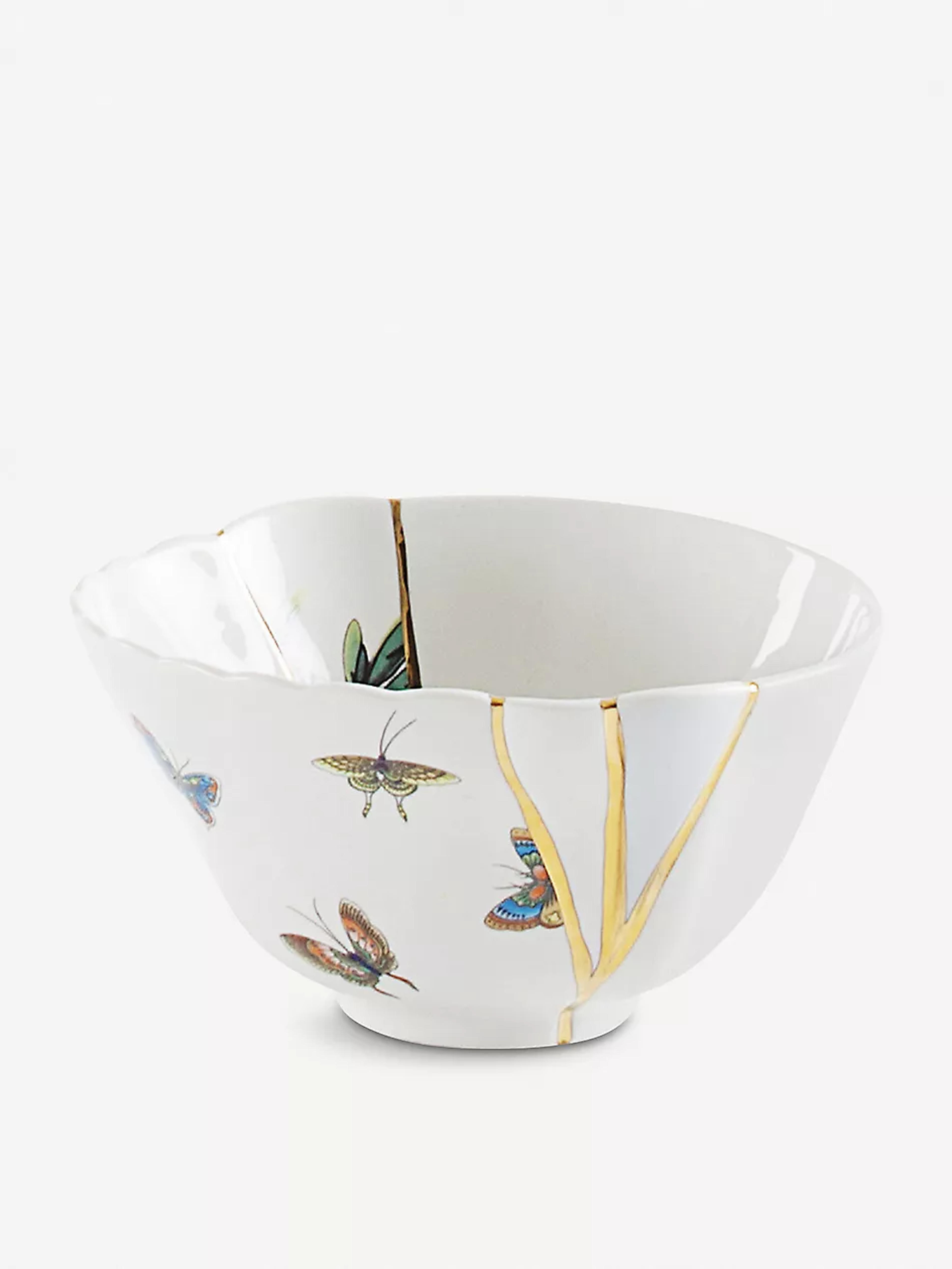 SELETTI - Kintsugi N2 porcelain and 24ct gold bowl 15.2cm | Selfridges.com