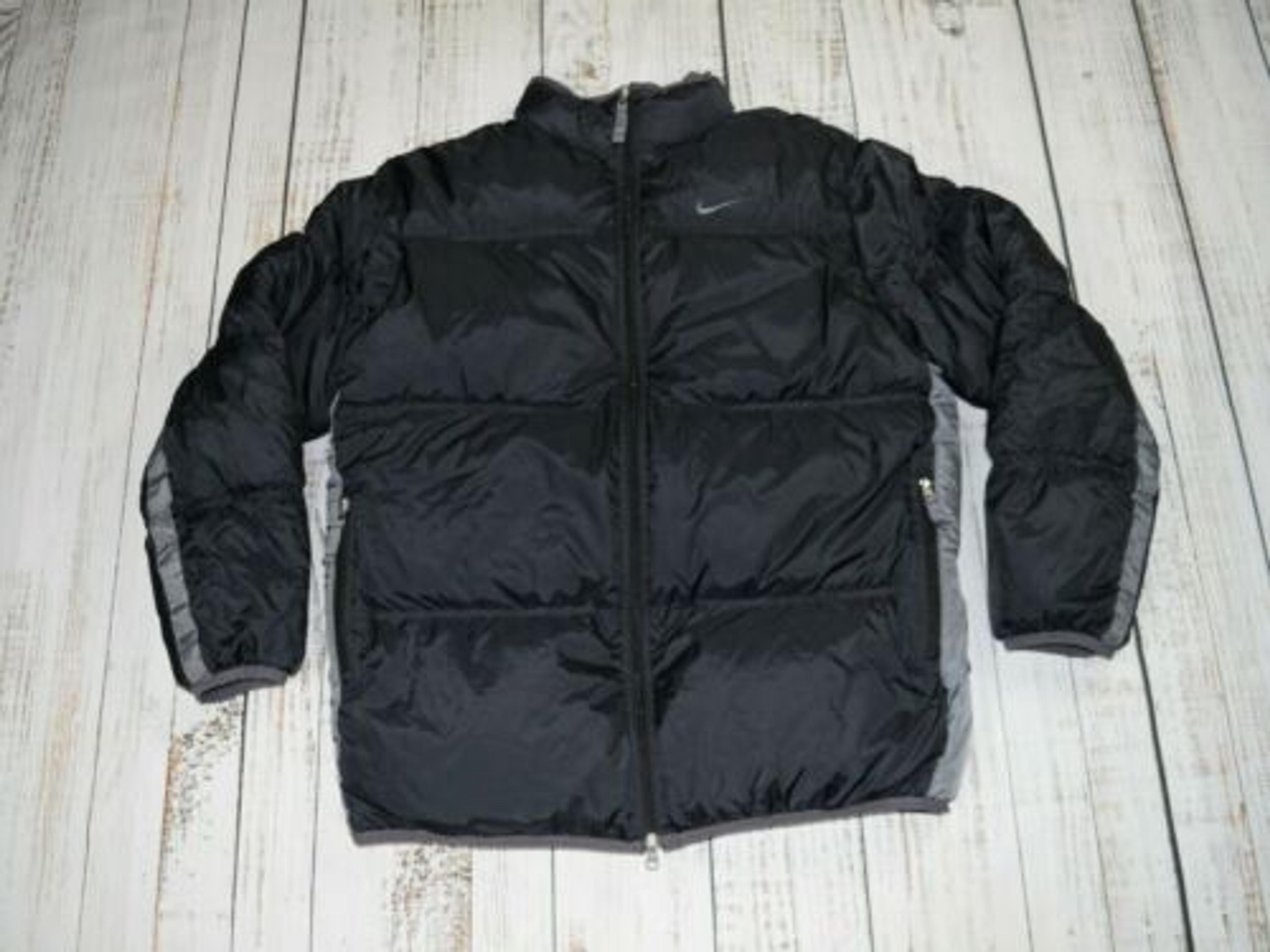 VINTAGE 00's NIKE MENS BLACK DOWN PUFFER JACKET EMBROIDERED RARE CENTER LOGO XL | eBay