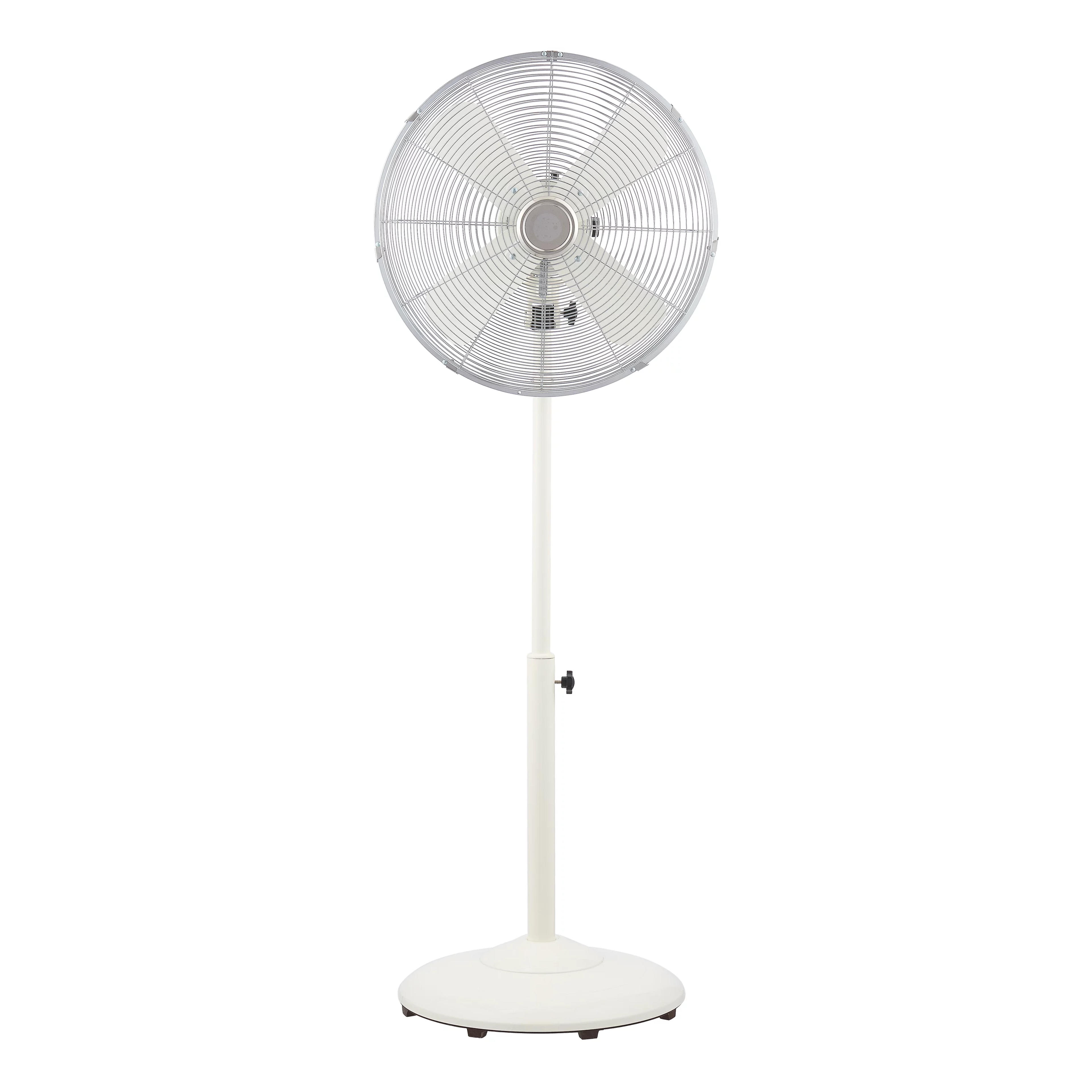 Better Homes & Gardens 16 inch Retro 3-Speed Metal Stand Fan White With Oscillation, Adjustable Height